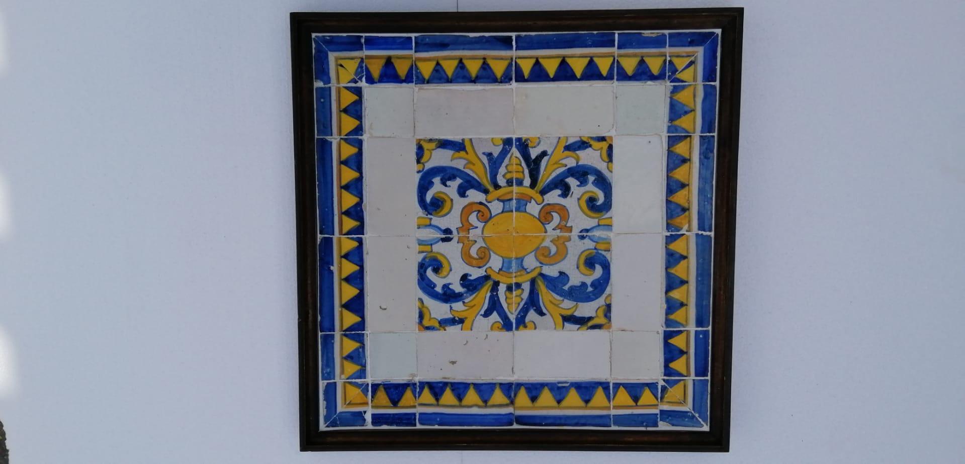 18th Century and Earlier Portuguese Tile Polychrome Composition, 17th Century  For Sale
