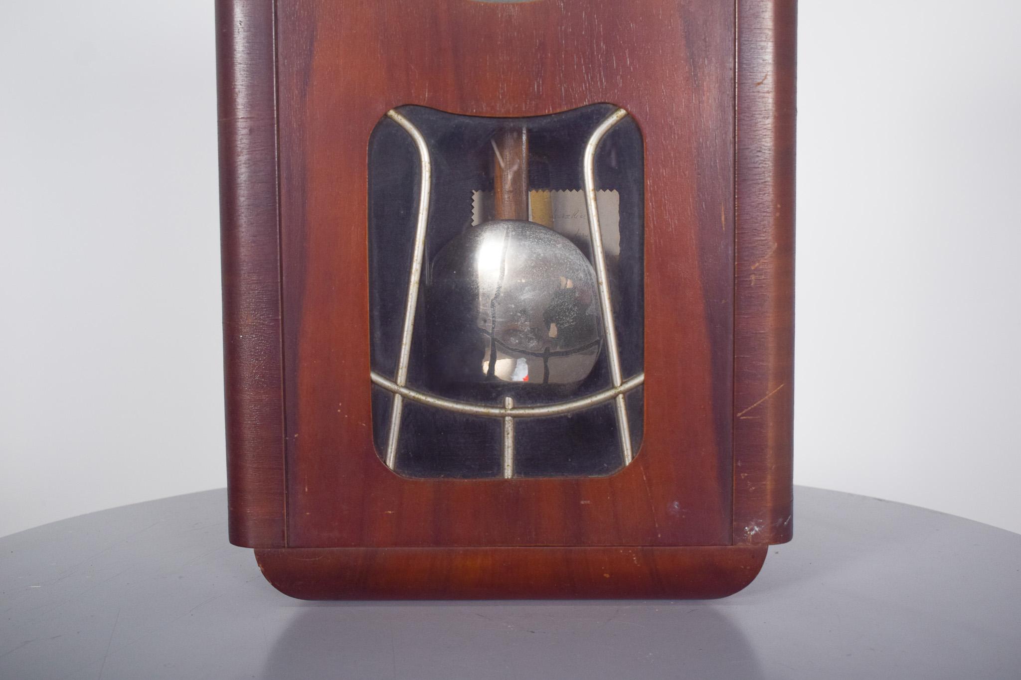 Modern Portuguese Wall Clock, Art Deco For Sale