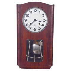 Antique Portuguese Wall Clock, Art Deco