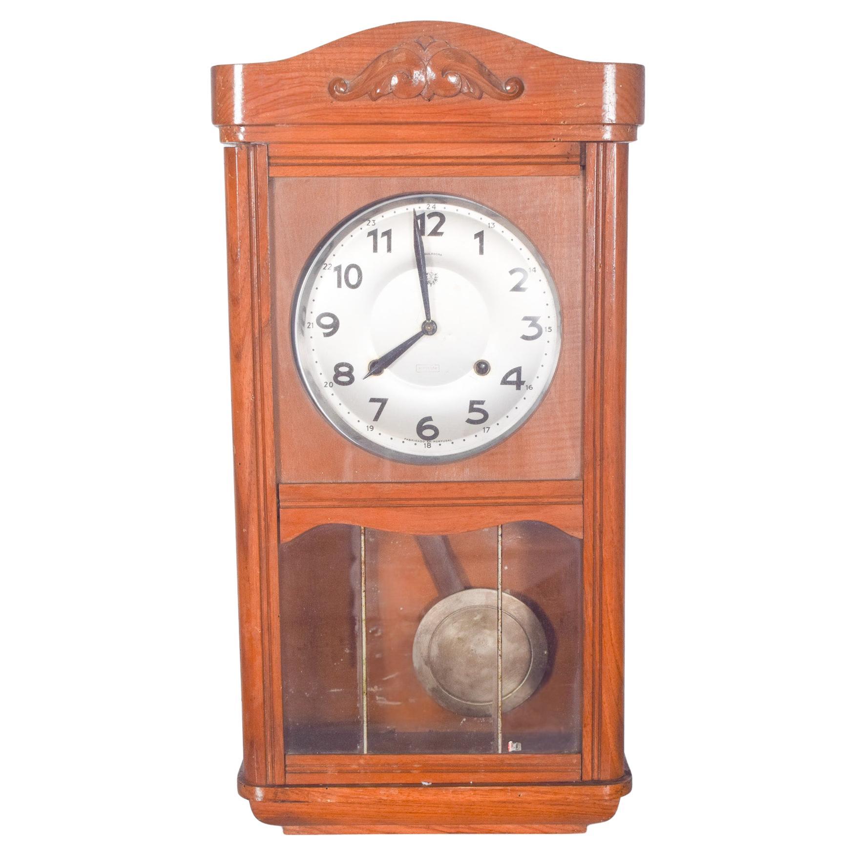 Portuguese Wall Clock, Fábrica Reguladora, SARL im Angebot