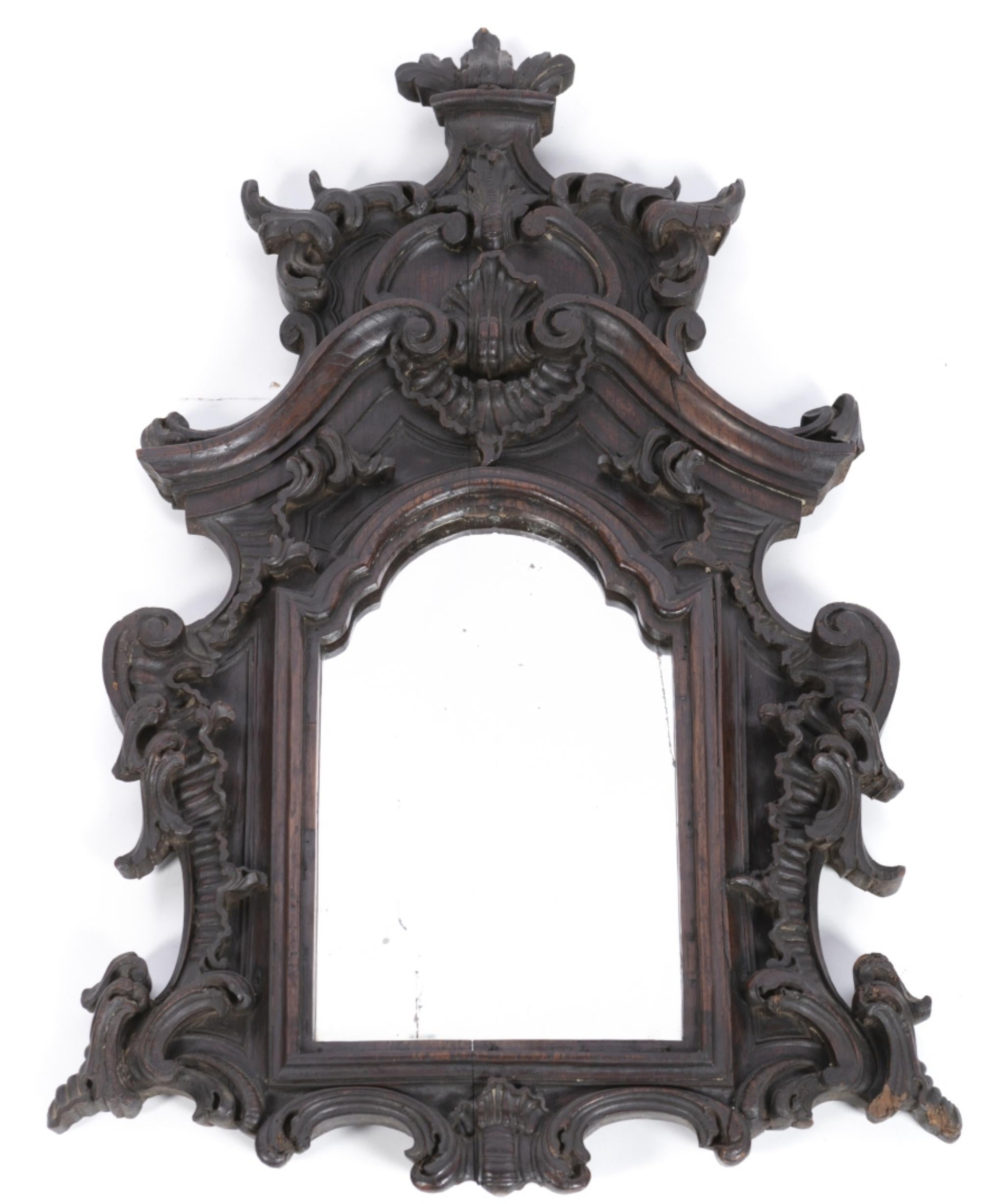 Baroque Portuguese Wall Mirror 18th Century For Sale