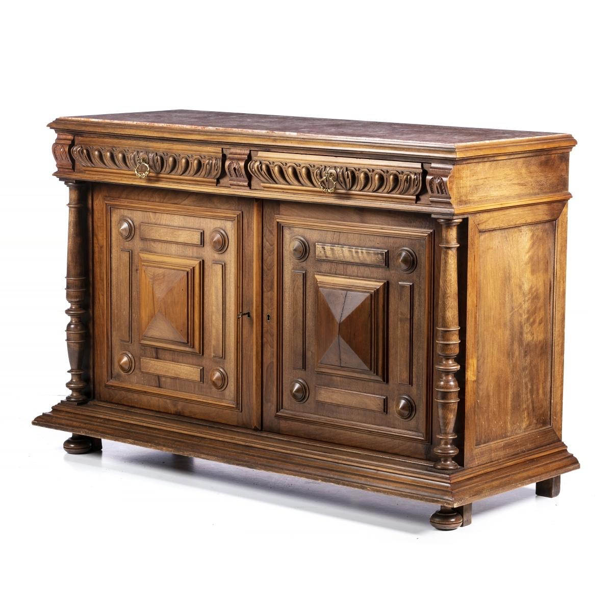 Hand-Crafted Portuguese Wardrobe Marble Top 19th Century 