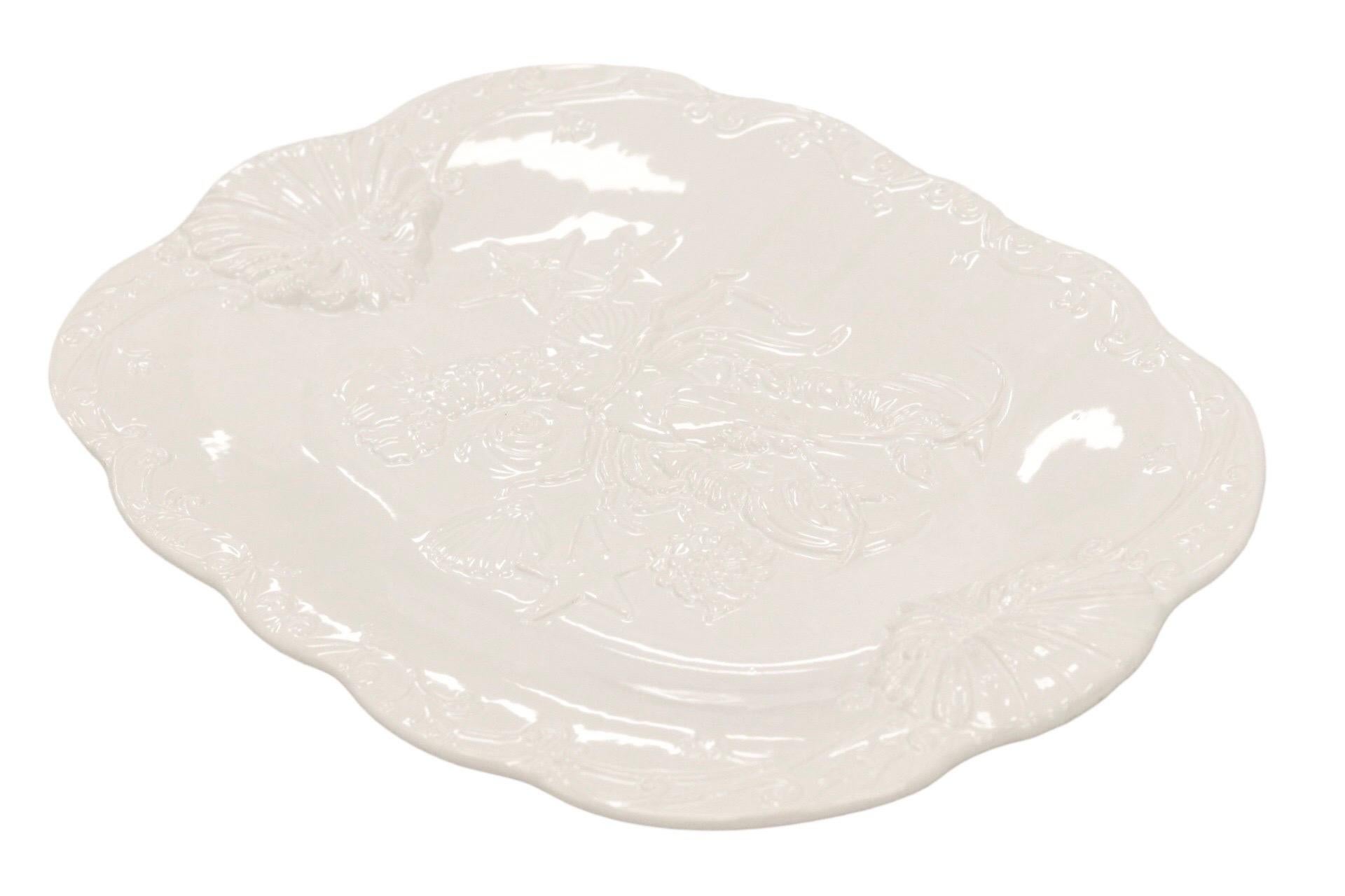 Aesthetic Movement Portuguese White Ceramic Lobster Platter For Sale