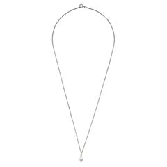 Portuguese White Gold Pendant Necklace with 0.7ct Pear-Shaped Diamond