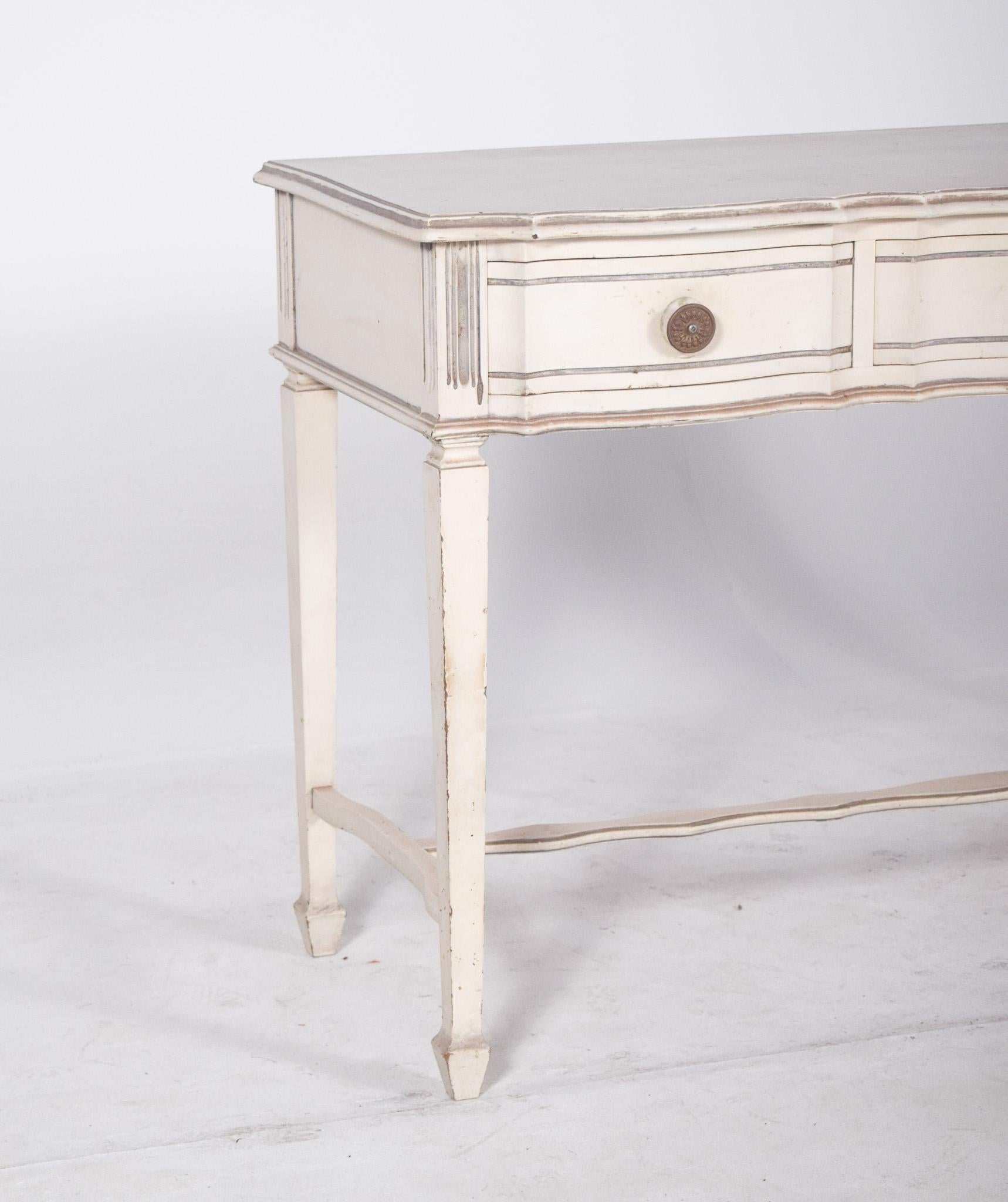 Modern Portuguese White Painted Console For Sale