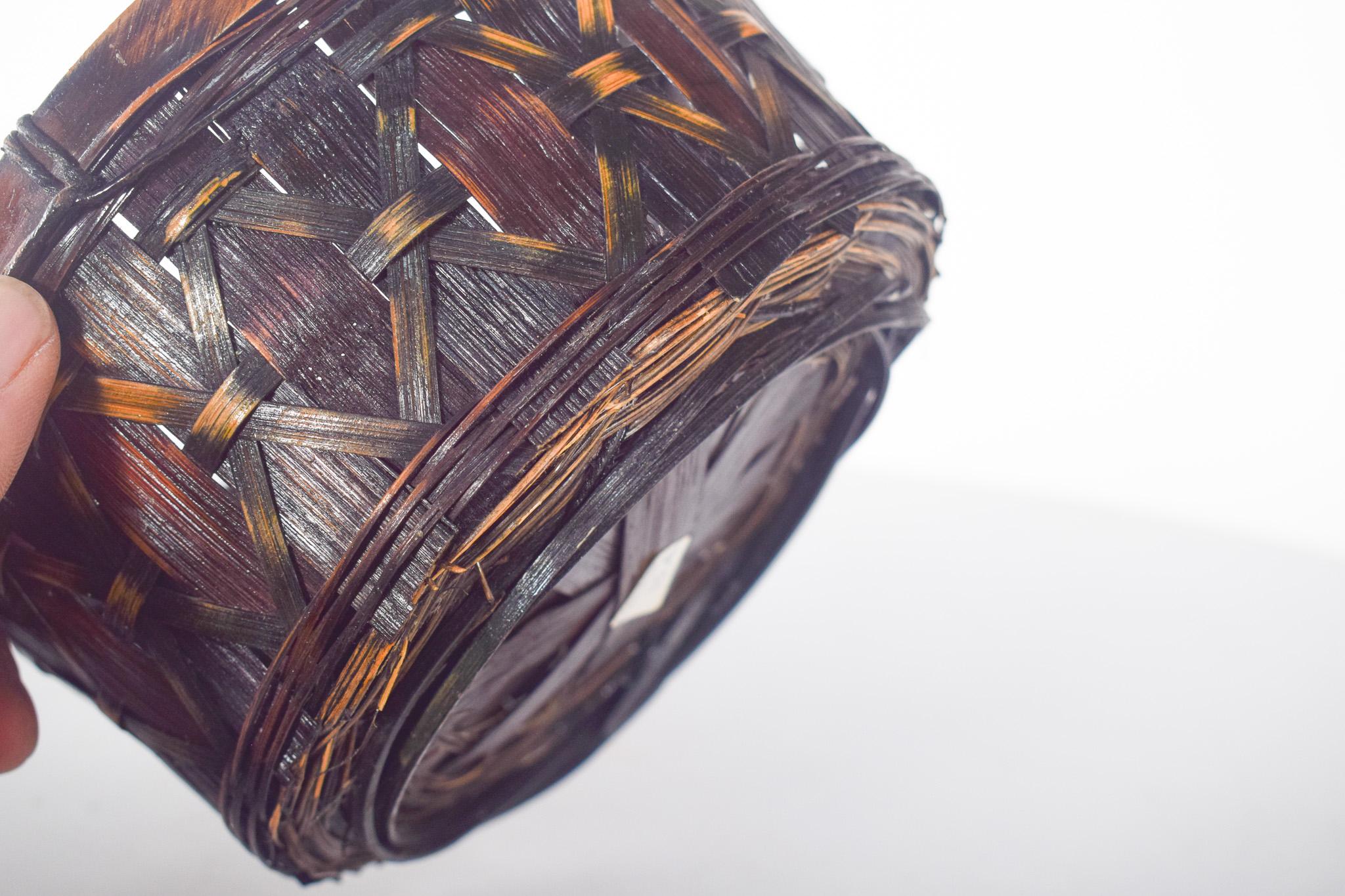 Mid-Century Modern Portuguese Wicker Basket For Sale