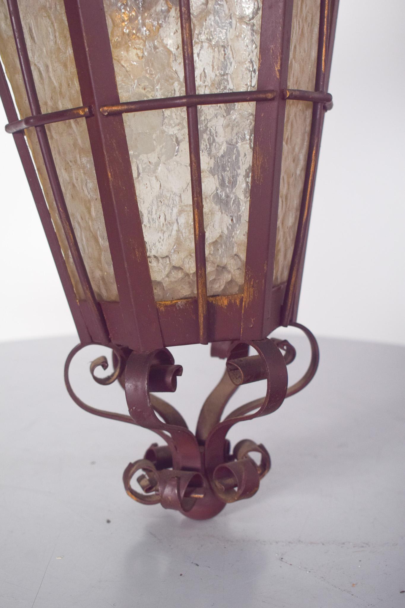 Lampe de rue portugaise en fer forgé et laiton Abîmé - En vente à Lisboa, Lisboa