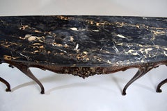 Porturo Marble-Top Louis XV Style Custom Console Table Exquisite Carved Details