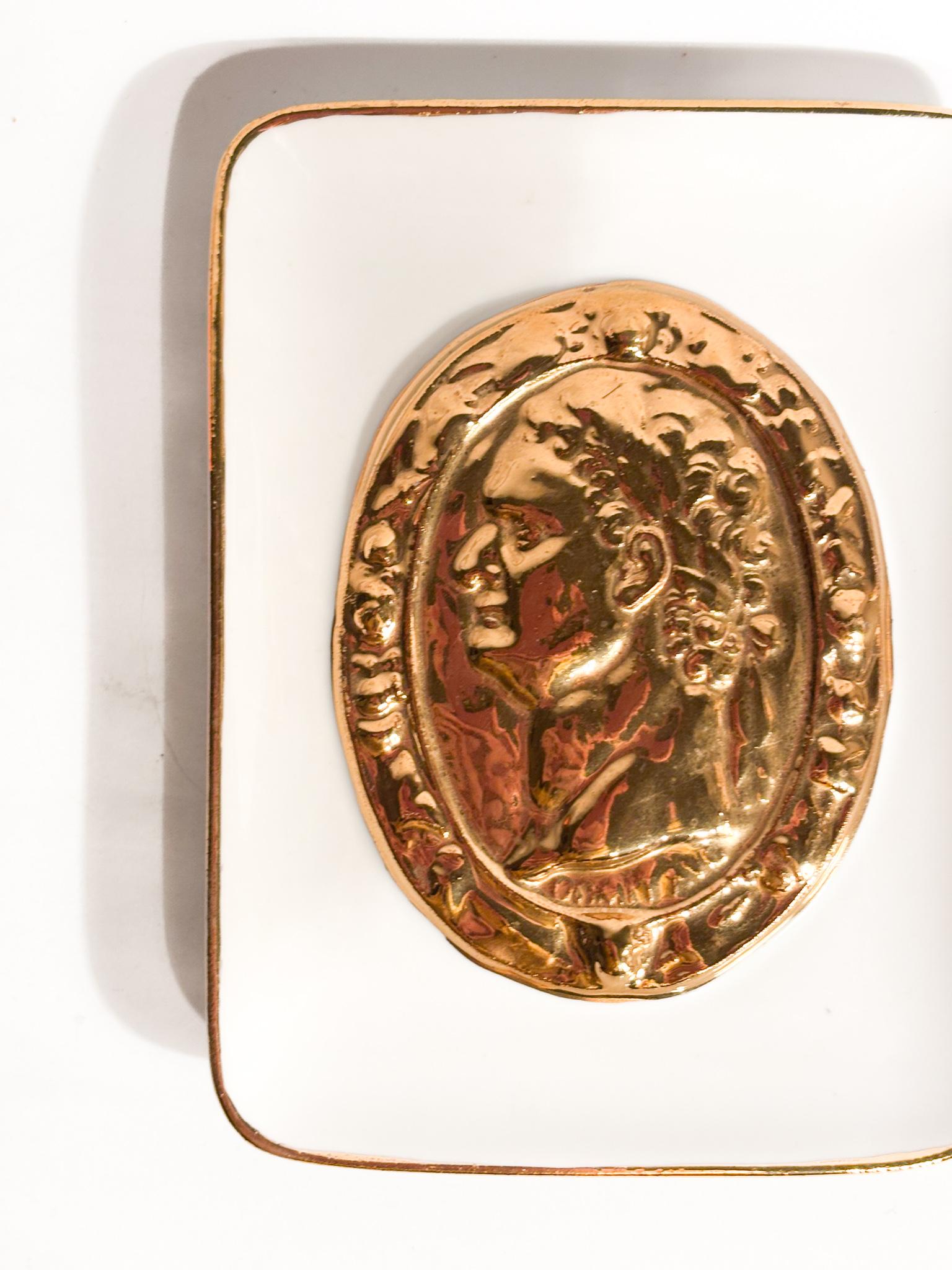 Posacenere a Vaschetta con Decoro con Moneta Romana Anni 50 Bon état - En vente à Milano, MI