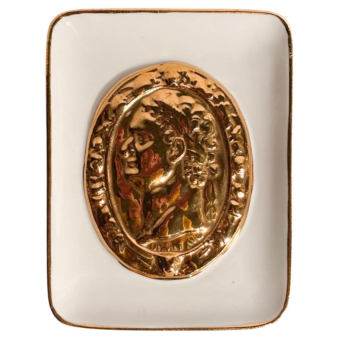 Posacenere a Vaschetta con Decoro con Moneta Romana Anni 50