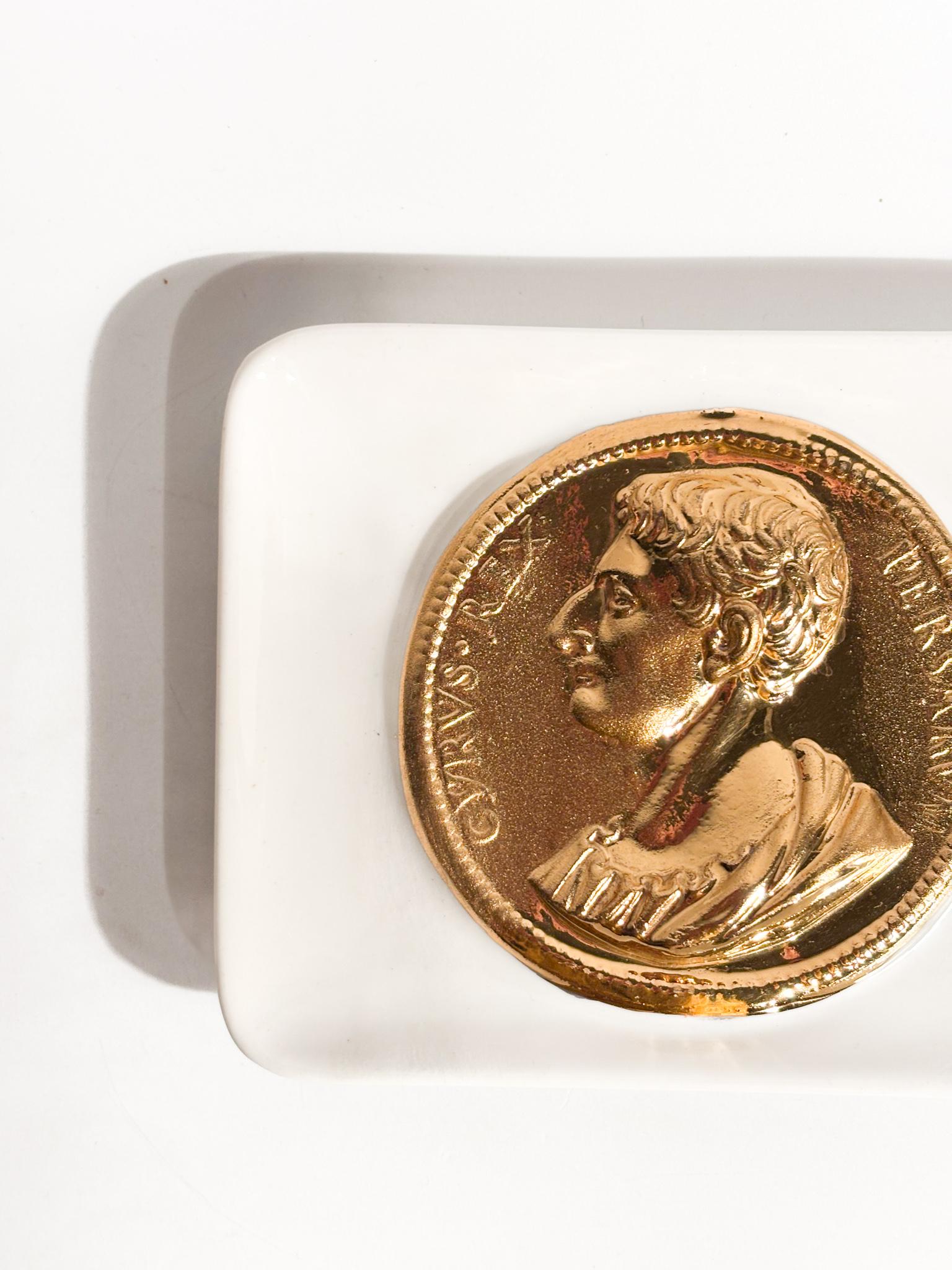 Posacenere a Vaschetta con Decoro Moneta Romana Anni 50 (Italienisch) im Angebot