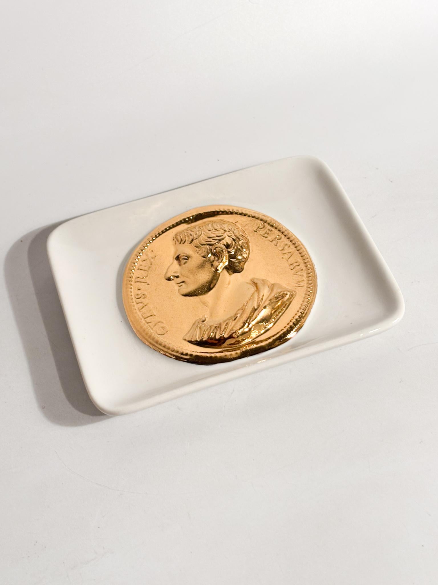 Posacenere a Vaschetta con Decoro Moneta Romana Anni 50 (Mitte des 20. Jahrhunderts) im Angebot