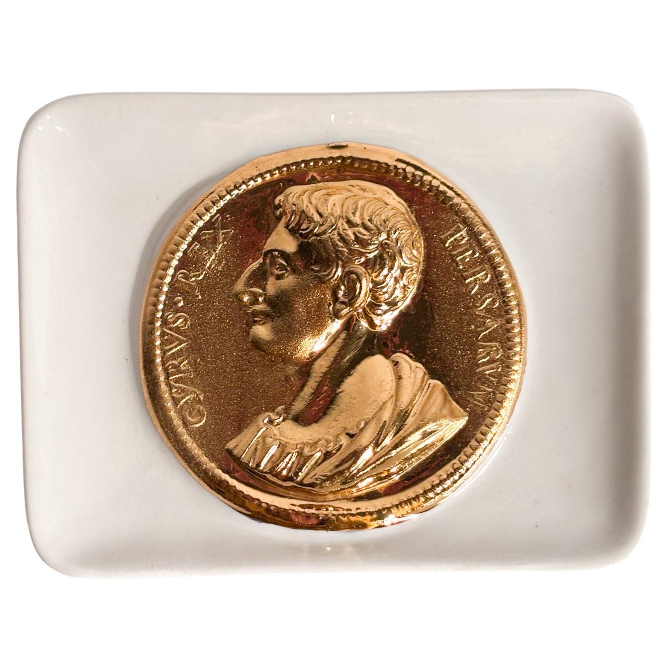 Posacenere a Vaschetta con Decoro Moneta Romana Anni 50