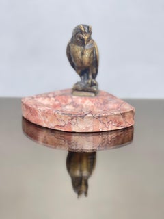 Posacenere Art Deco in Marmo e Bronzo gufo reale - gufo - 30s - Anni 30