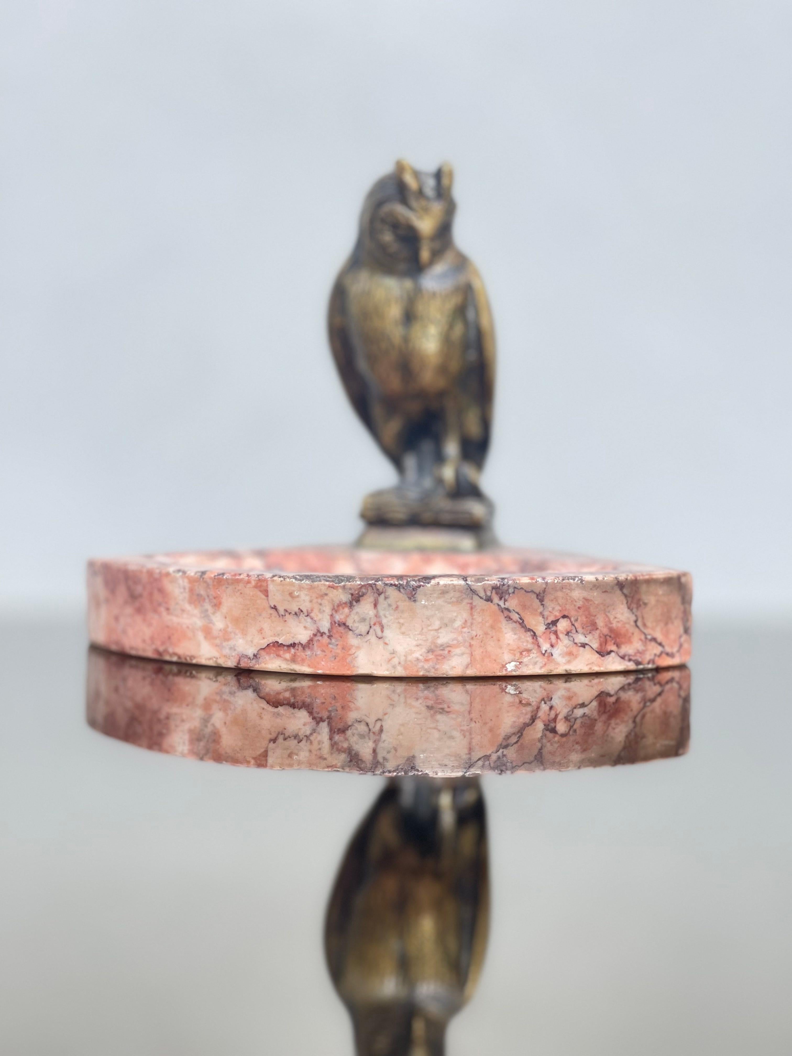 Posacenere Art Deco in Marmo e Bronzo gufo reale - gufo - 30s - Anni 30 (Italienisch) im Angebot