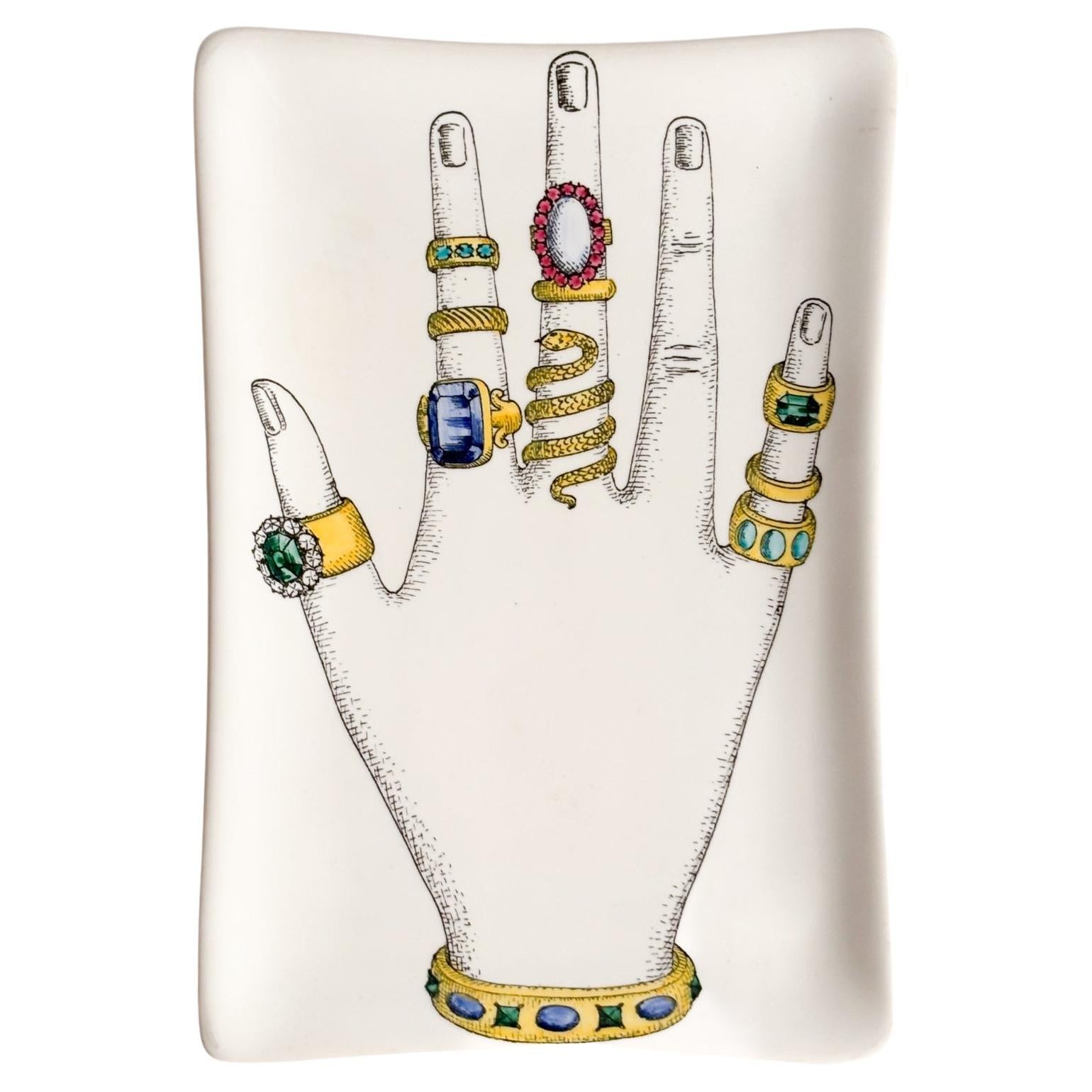 Posacenere in Ceramica "Mano con Anelli" di Fornasetti Anni 60 im Angebot