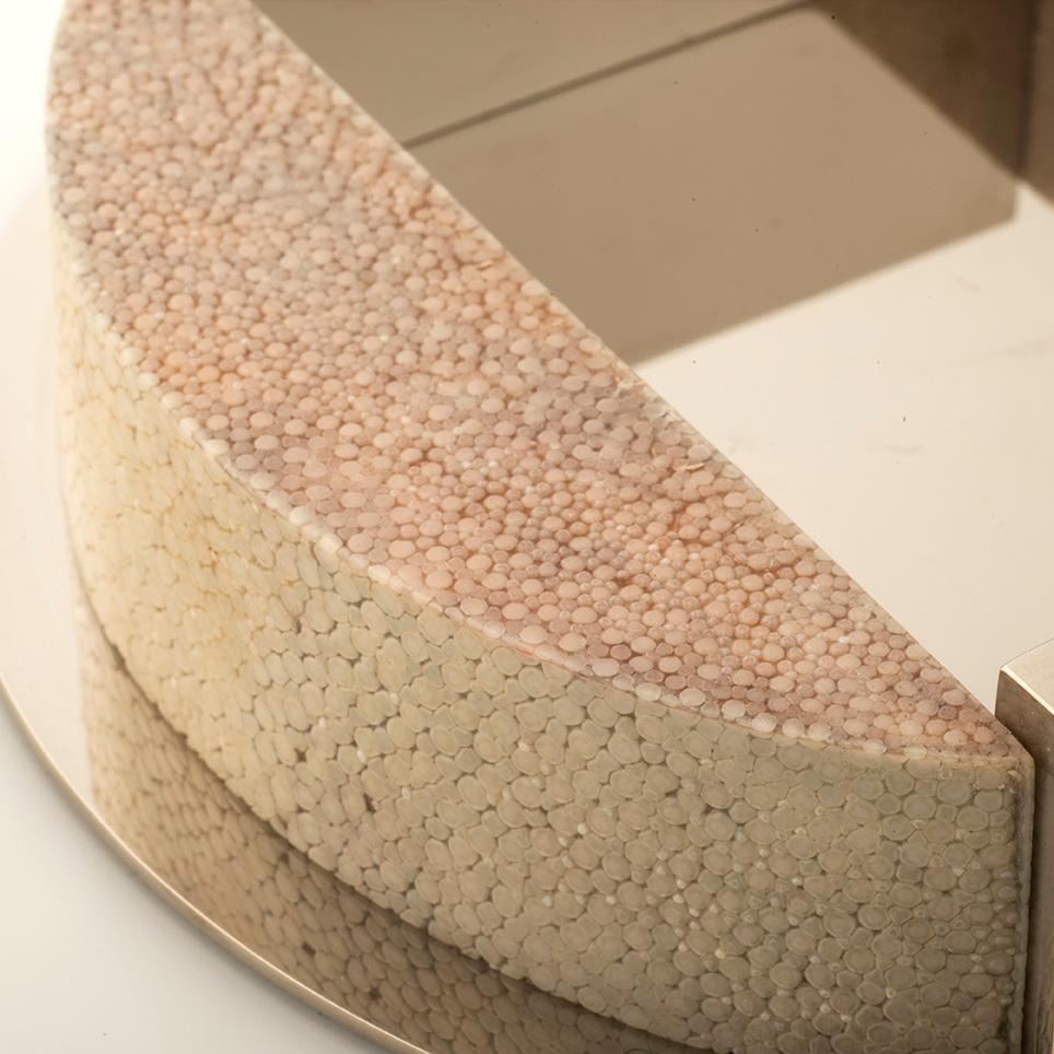 CENICERO DE MESA  en piel de gamuza  y detalles metálicos  diseño moderno Italian en venta