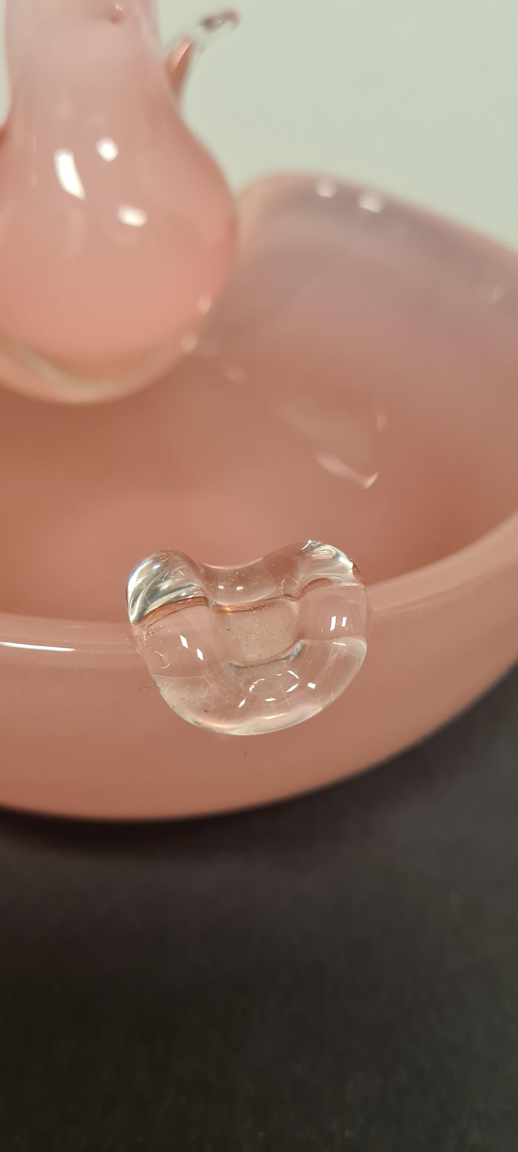 Opalescent pink glass ashtray by Archimede Seguso For Sale 3
