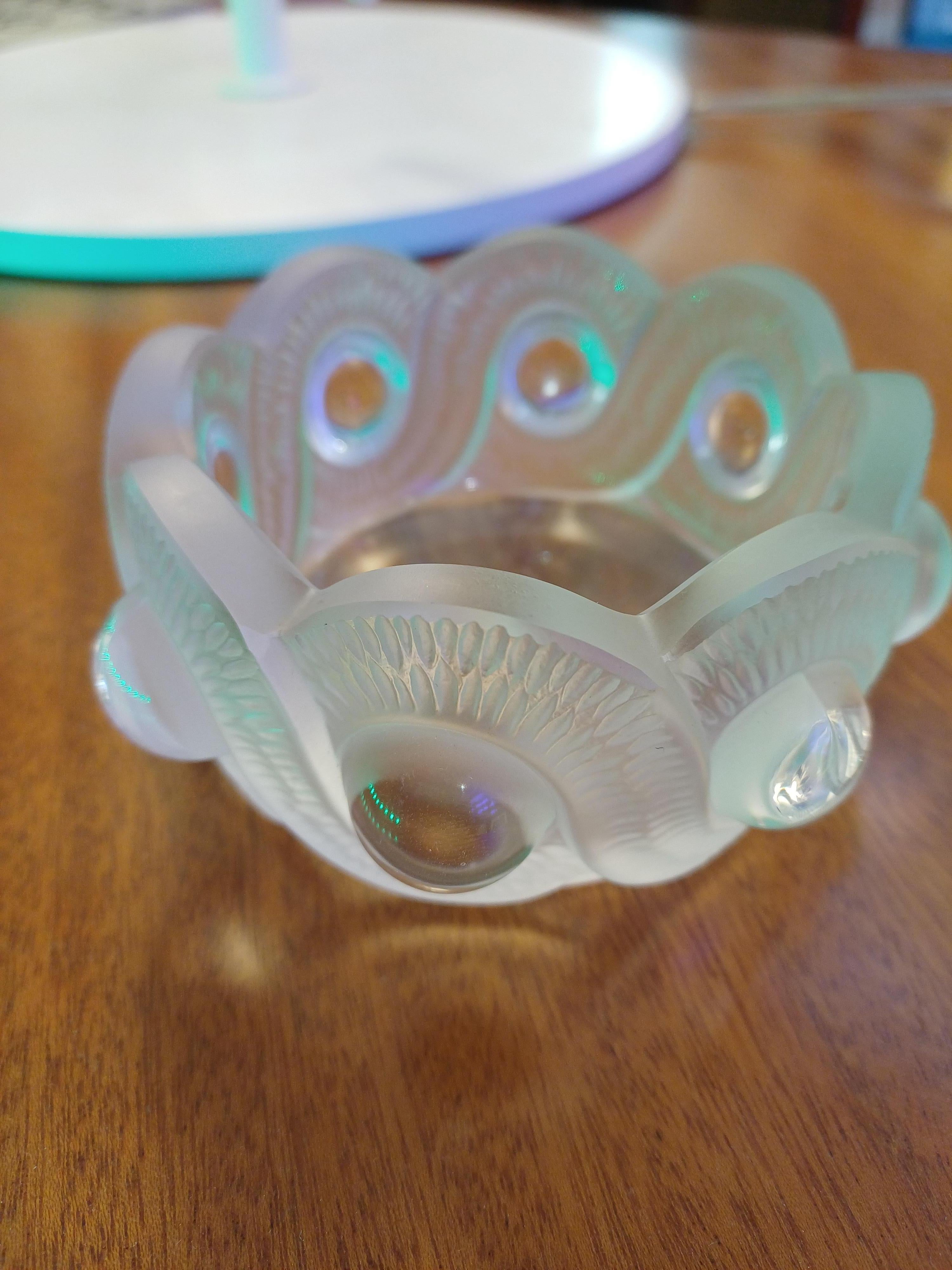 20th Century Lalique signature glass ashtray or bowl For Sale
