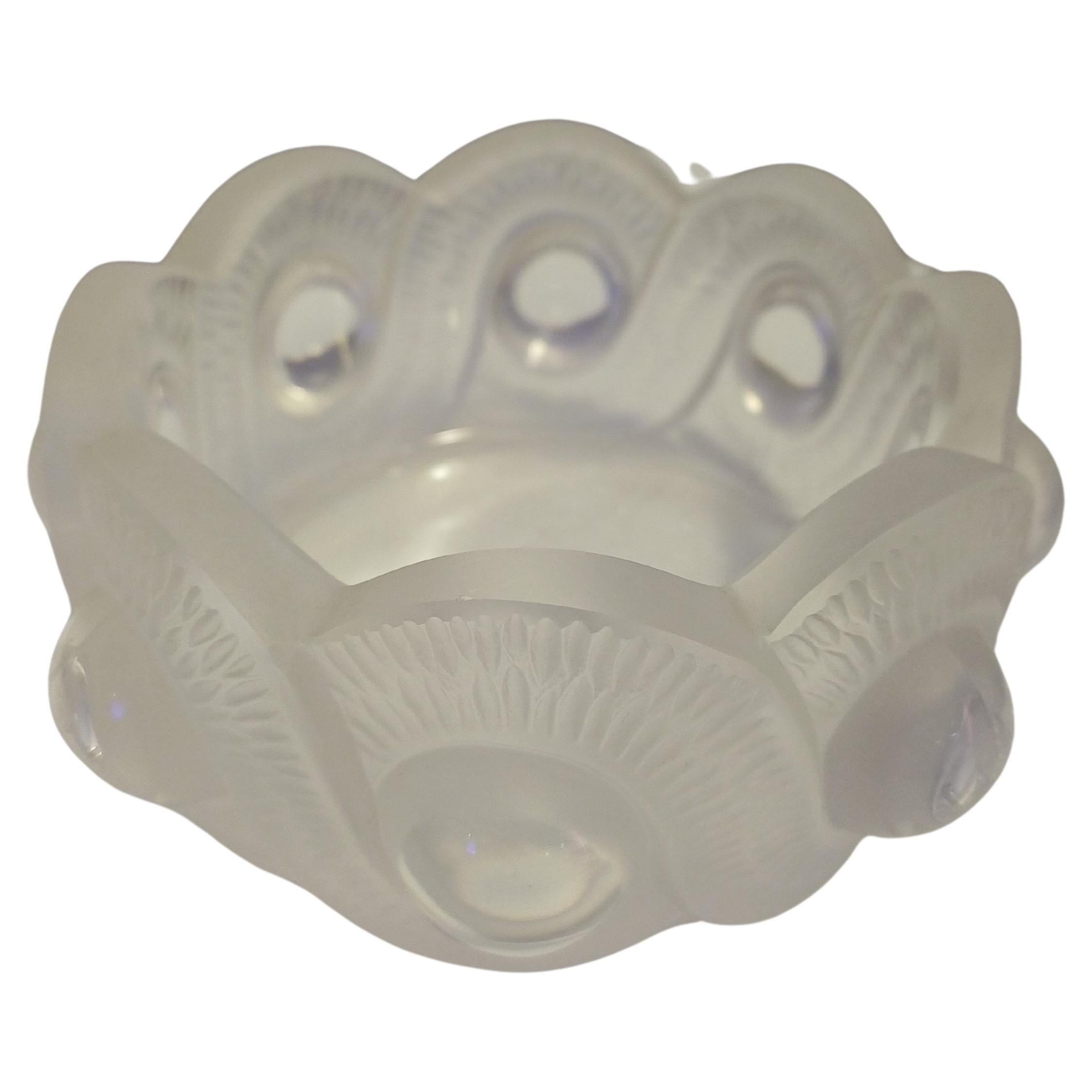 Lalique signature glass ashtray or bowl For Sale