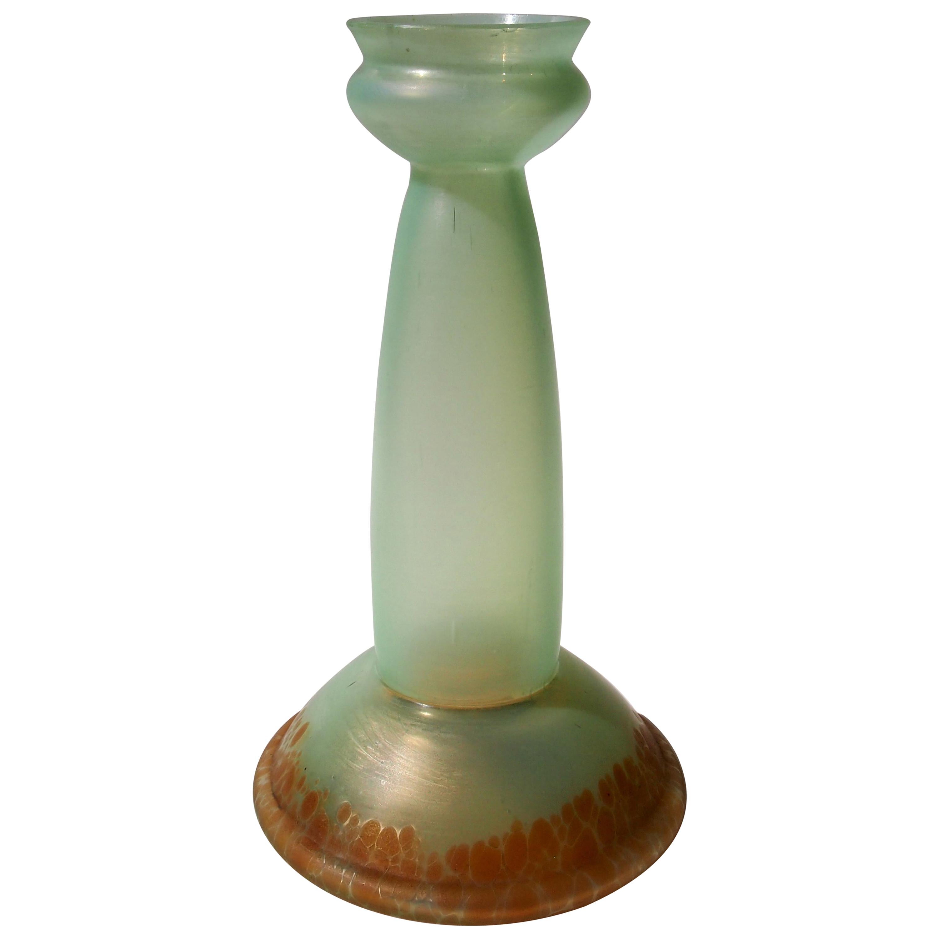 German Poschinger Iridised Art Nouveau Glass Vase circa 1900 For Sale