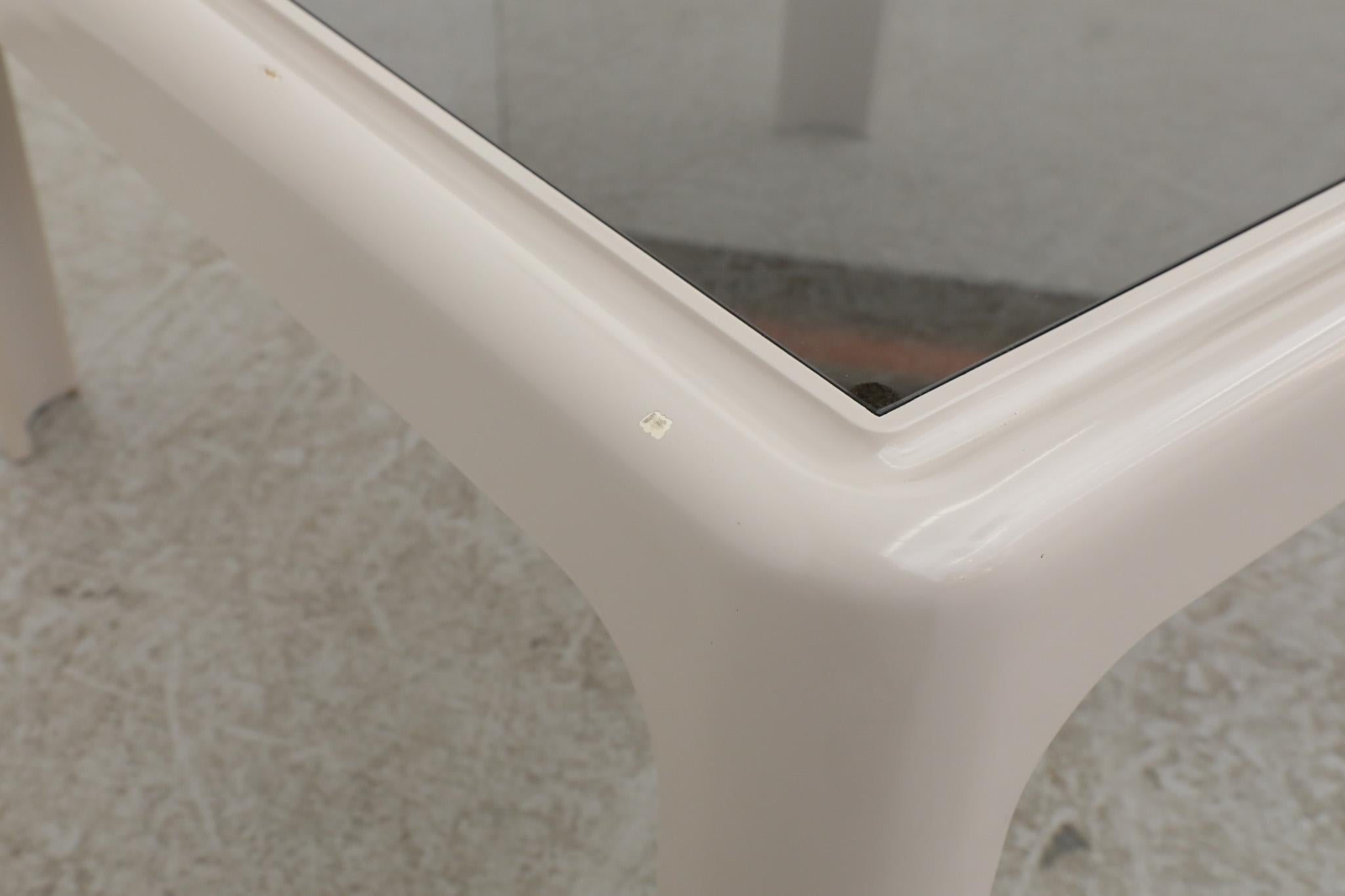 Poschinger Pur-Möbel Table basse carrée en verre gris pâle et bronze MOD Acrylique en vente 2