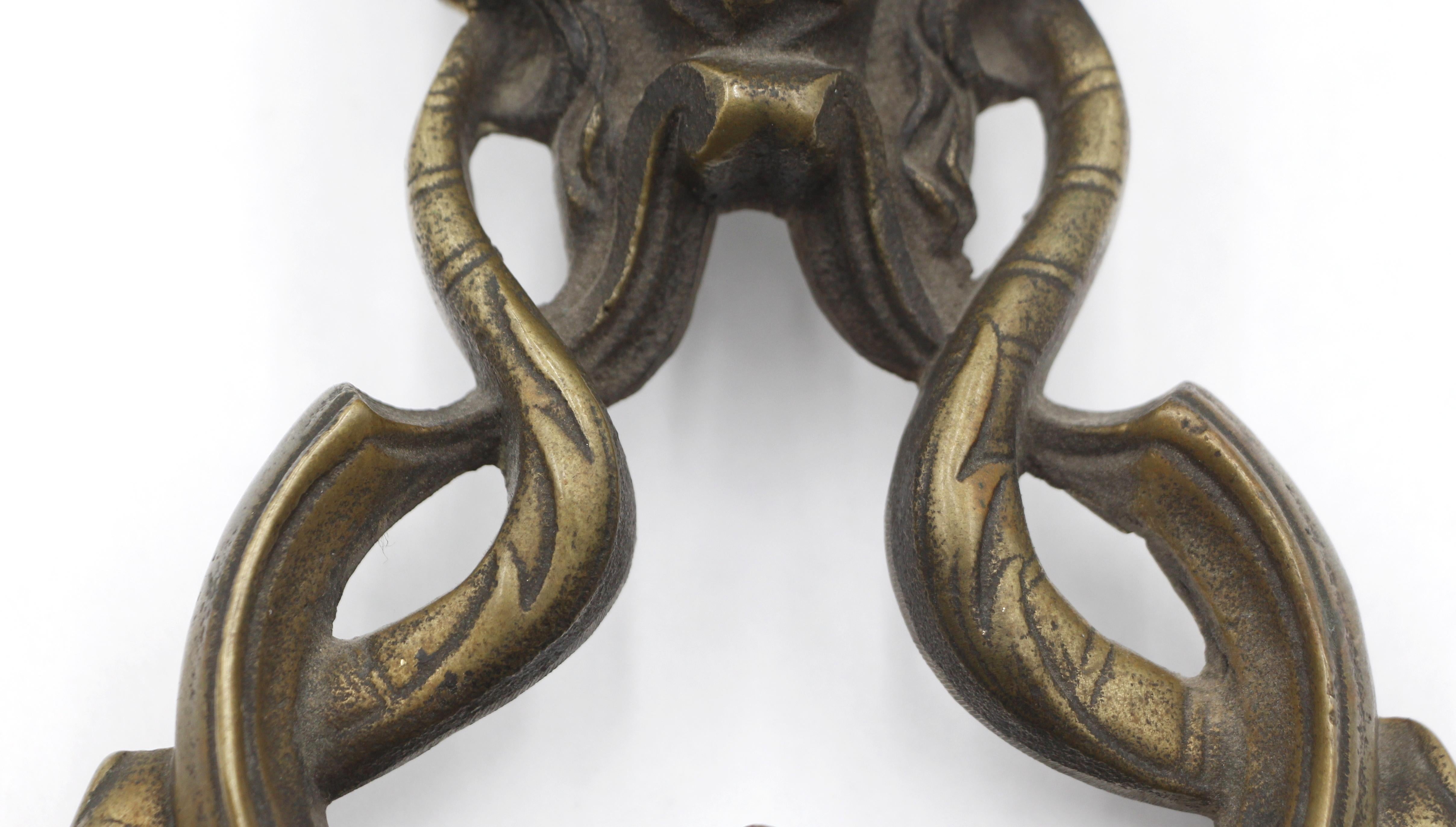 Poseidon Bronze Door Knocker In Good Condition For Sale In New York, NY