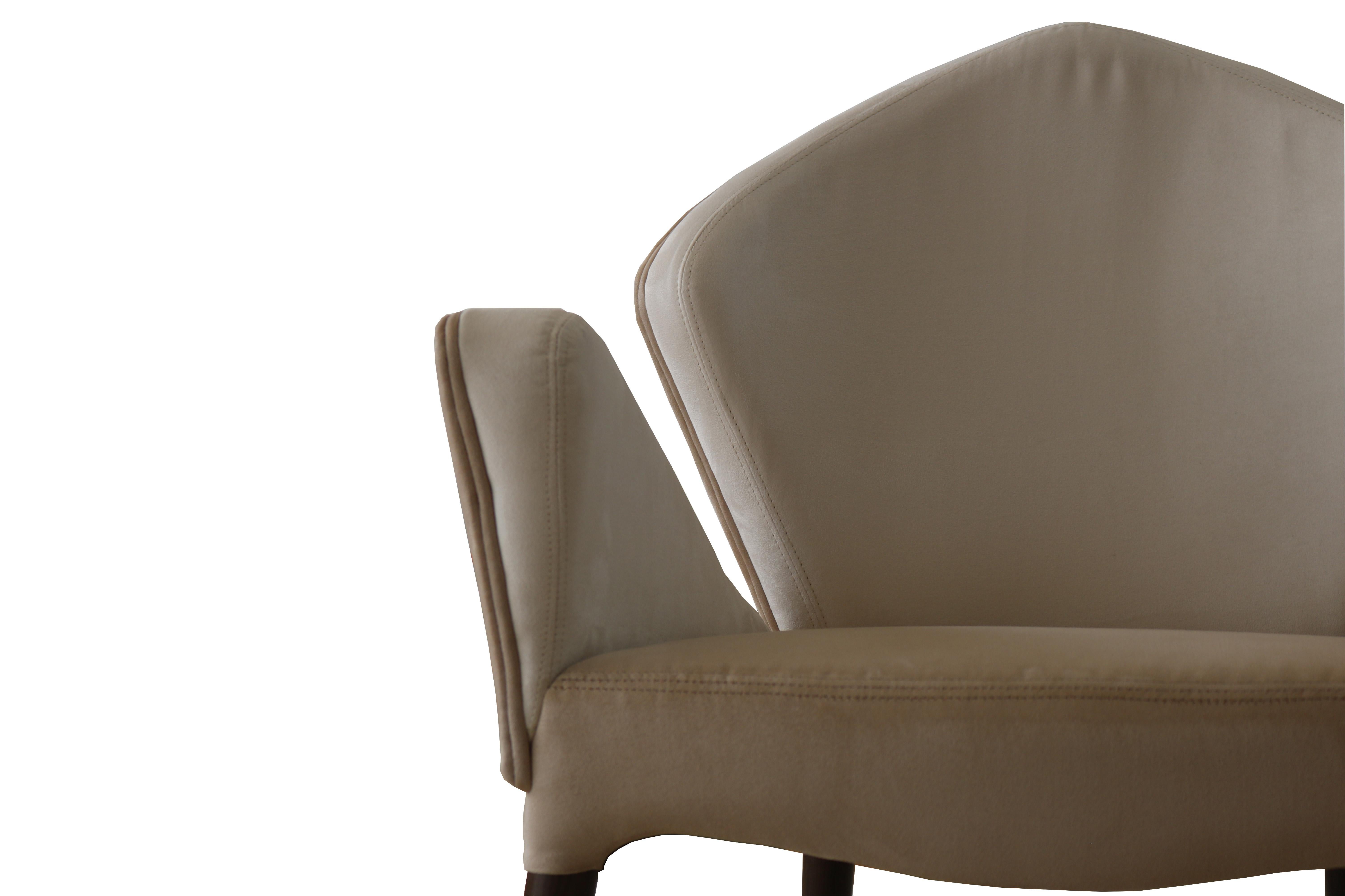 Hand-Crafted Poseidon Dining Armchair by Alma De Luce, Set of 4 For Sale