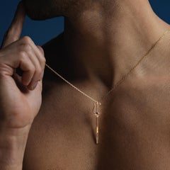 Poseidon’s Trident Pendant, 18-carat yellow gold, sapphire and diamonds