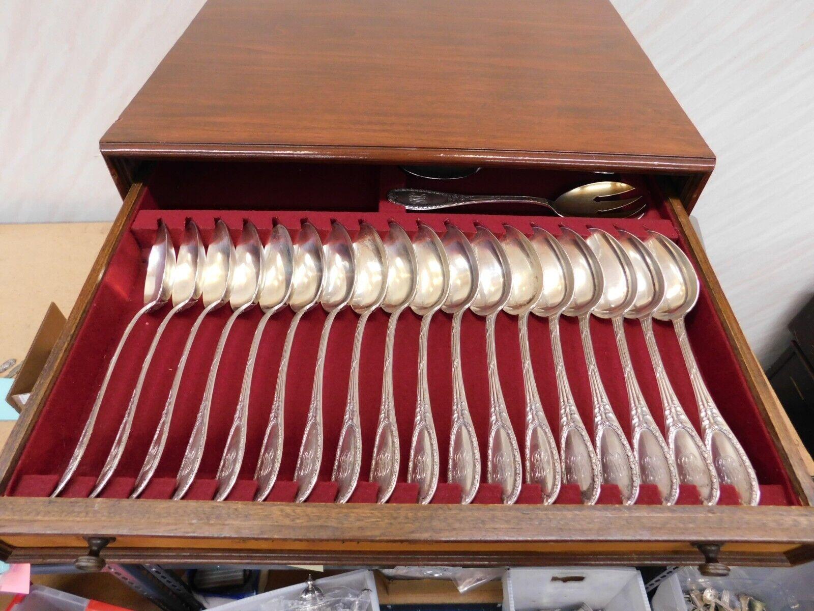 Posen 800 Silver Flatware Set Service in original Fitted Chest 170 pcs Germany In Excellent Condition For Sale In Big Bend, WI