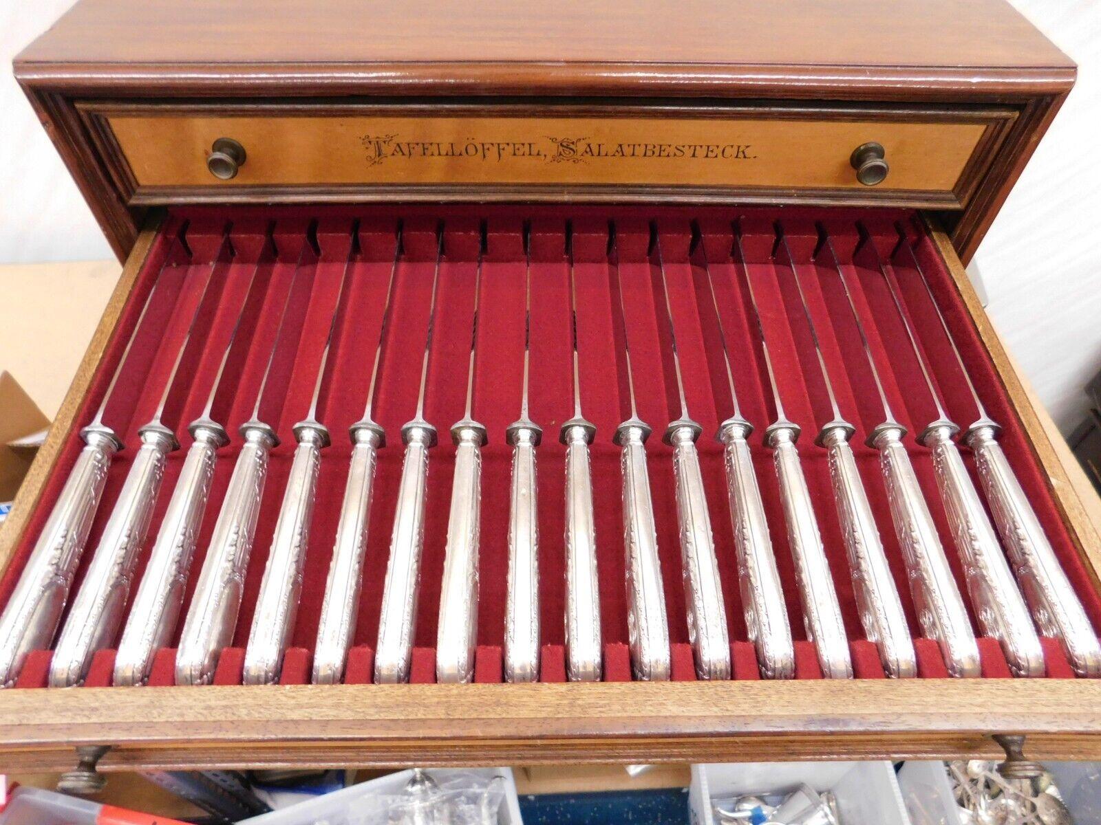 20th Century Posen 800 Silver Flatware Set Service in original Fitted Chest 170 pcs Germany For Sale