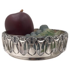 Posen German Silver & Glass Centerpiece Bowl in Jugendstil Art Nouveau Style