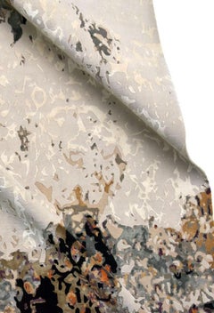 "Posh" Abstract Contemporary Rug in Himalayan Wool and Chinese Silk