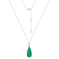Posh Emerald Diamond 18K Gold Necklace Dangle for Her