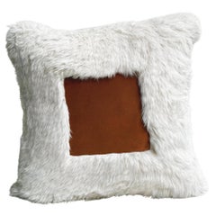 Posh Faux Fur Pillow Velvet Detailed by Hermhaus