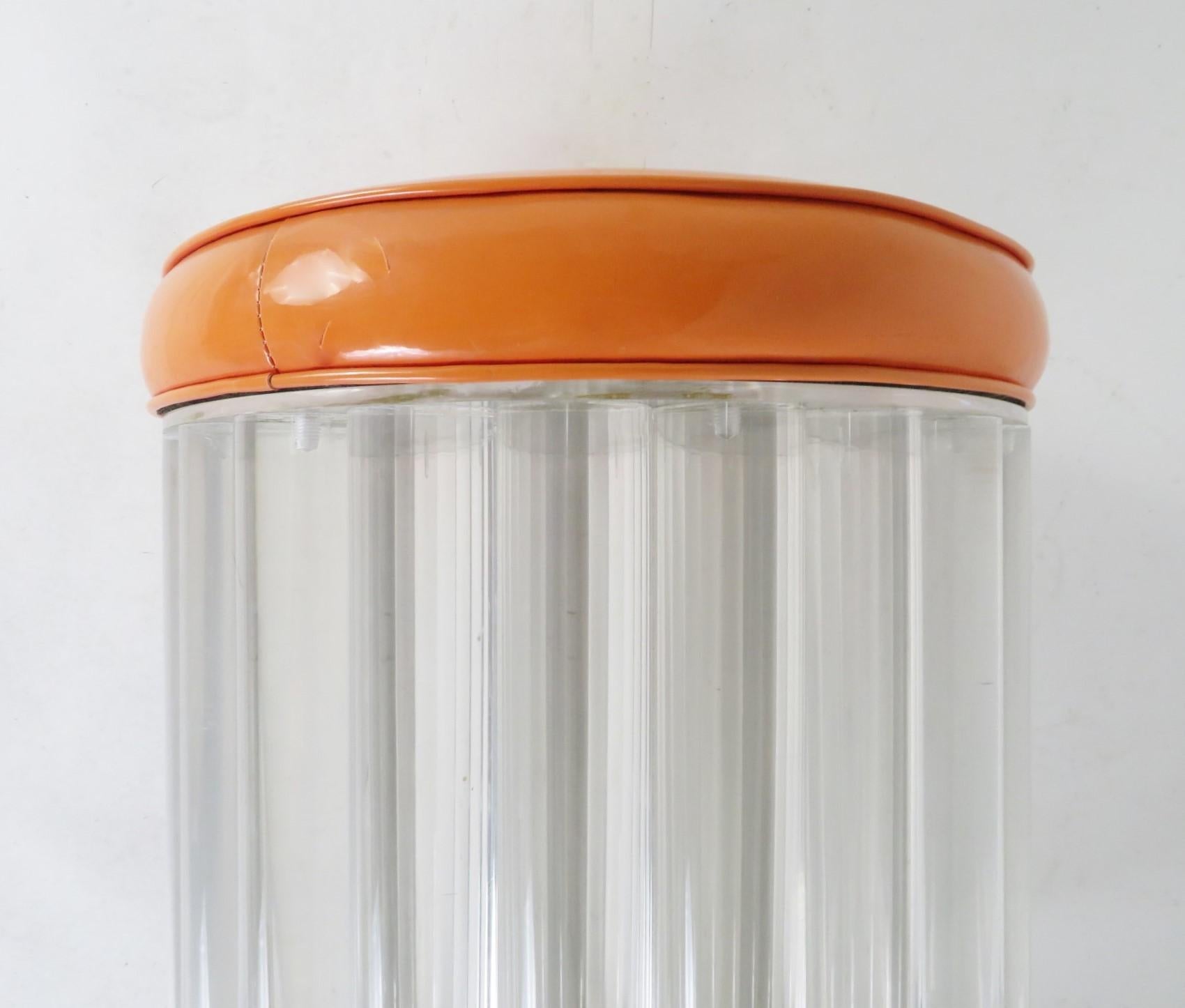 Acrylic Posh Hollywood Ottoman, Solid Lucite Rods in the Style of Hollis Jones or Draper