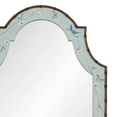 Positano Bambus mit Blumen- und Vogelmotiven Spiegel