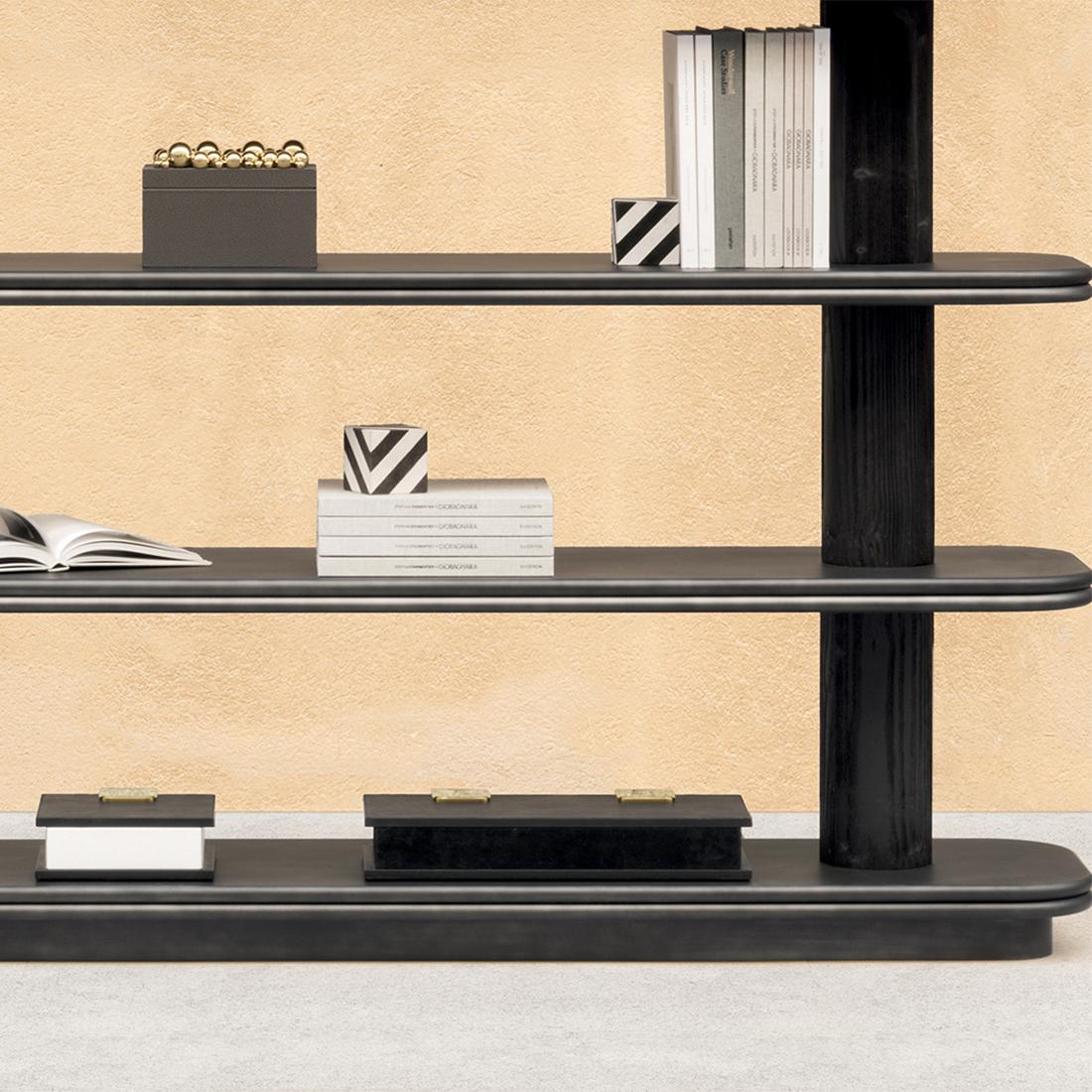 Contemporary Positano Black Bookcase For Sale