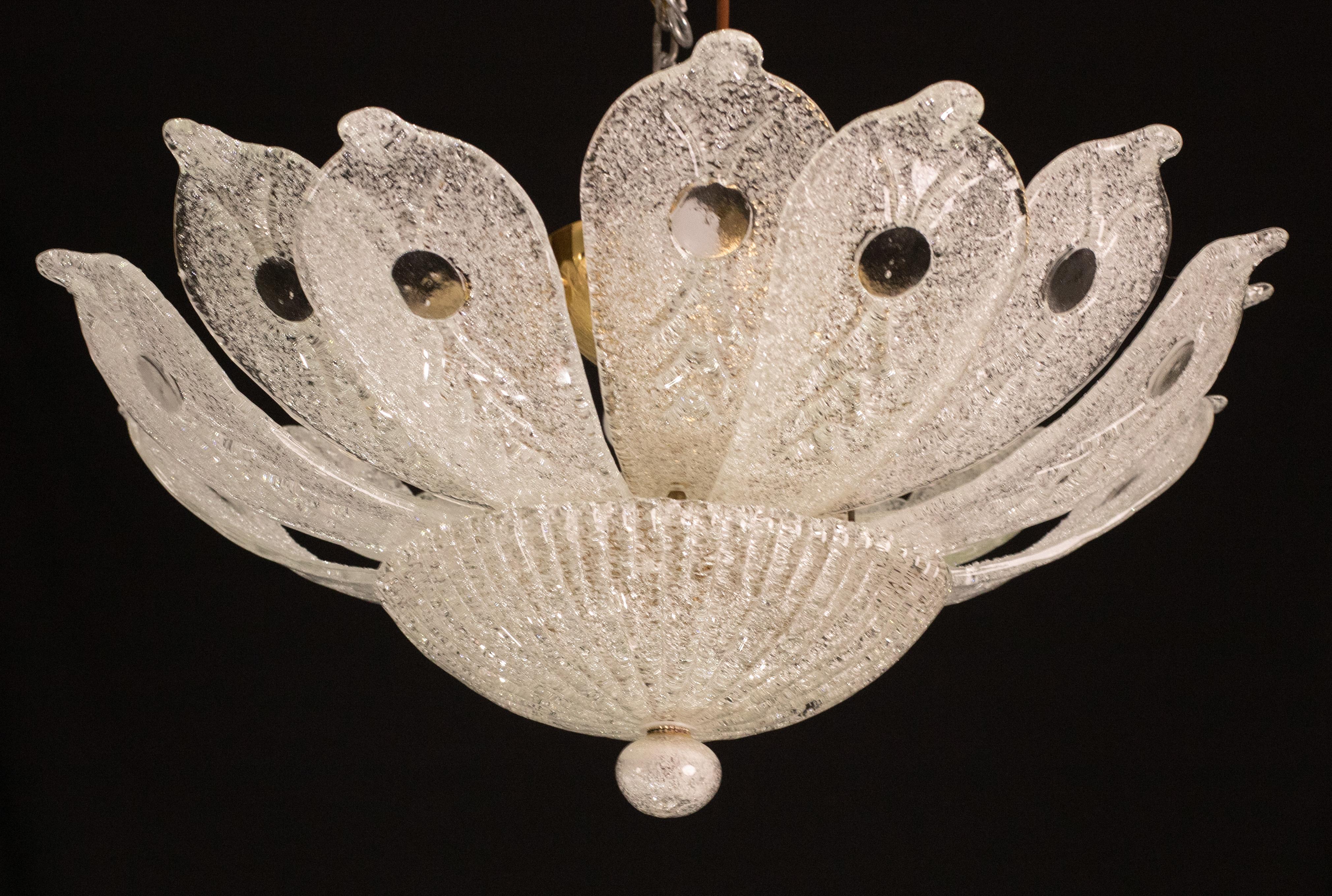 Late 20th Century Positano, Monumental Italian Murano Glass Ceiling Light or Chandelier, 1970s For Sale