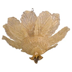 Positano, Murano Glass Gold\Orange Ceiling Light or Flush Mount, 1970s