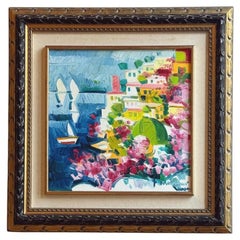 Positano, huile sur toile, Athos Faccincani, 1951