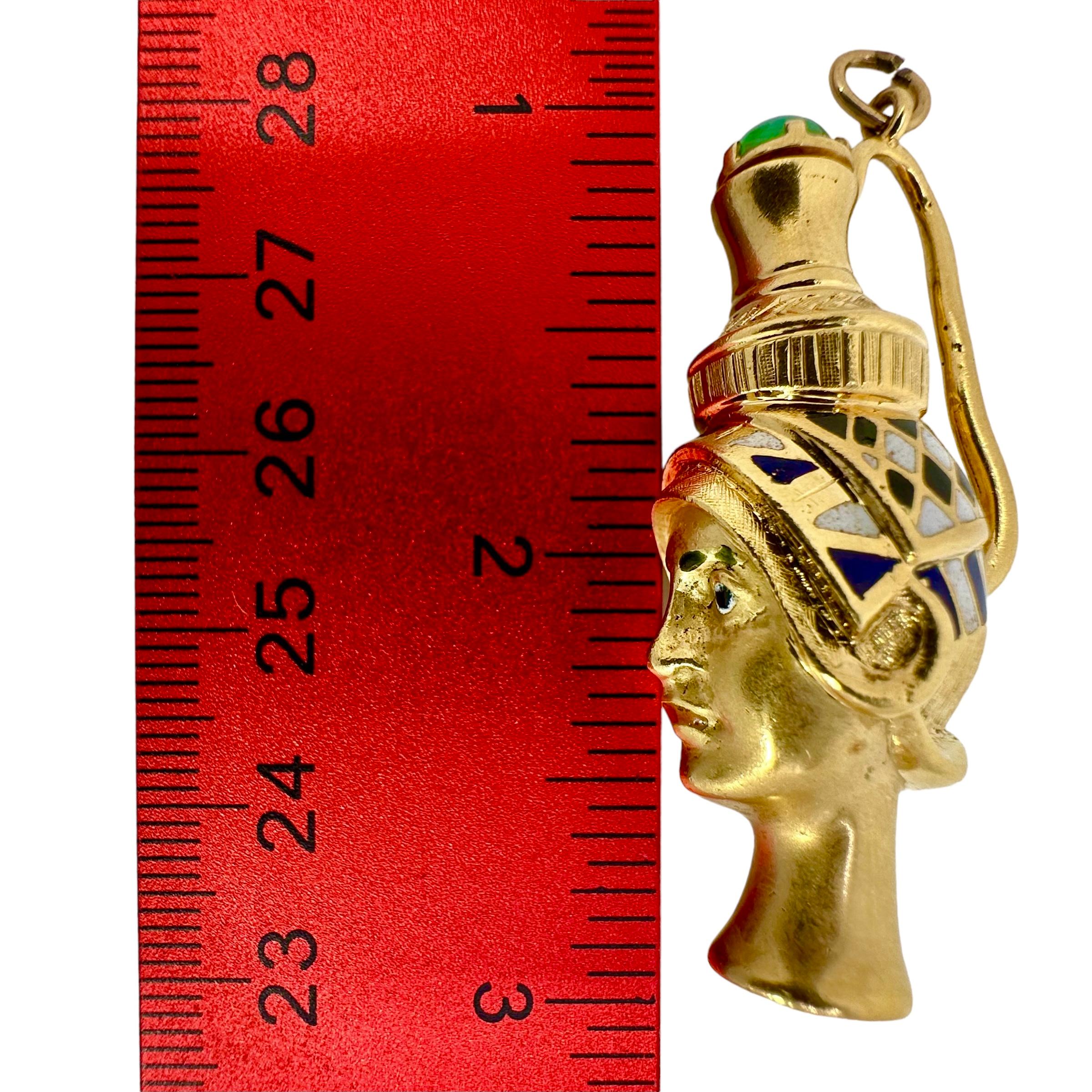 Positively Unique Vintage Gold Italian Vintage Egyptian Themed Perfume Amulet For Sale 4