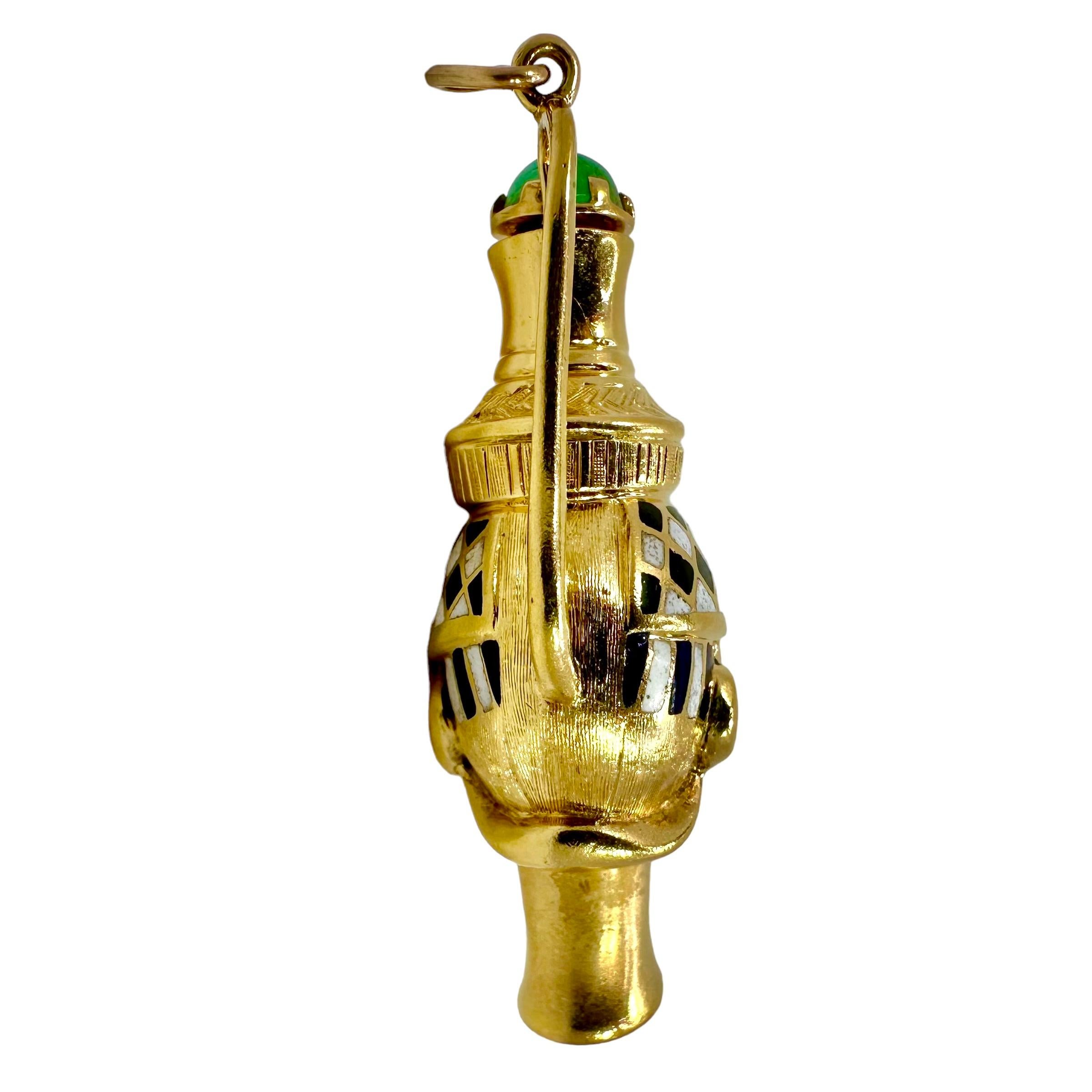Women's or Men's Positively Unique Vintage Gold Italian Vintage Egyptian Themed Perfume Amulet For Sale