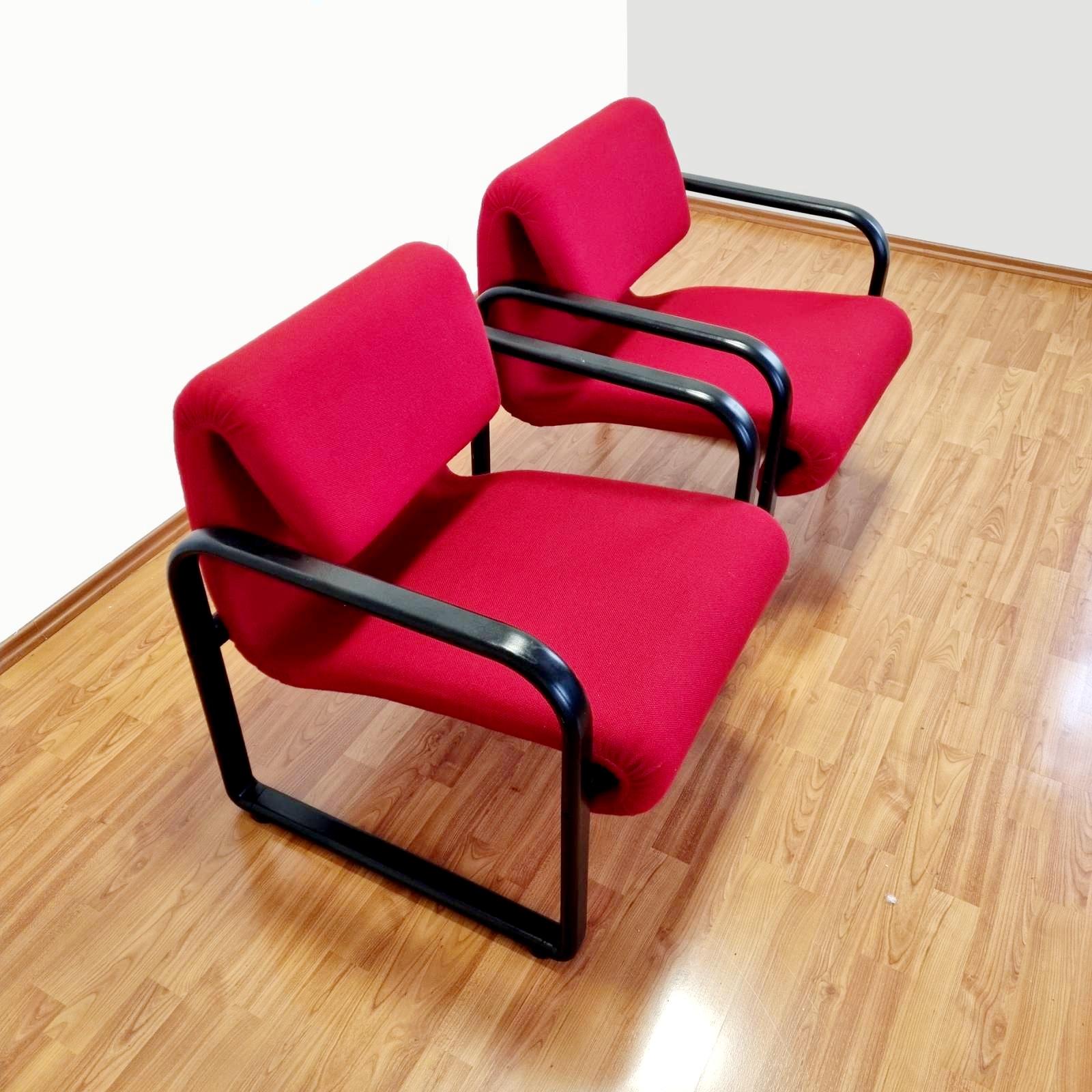 Sillones rojos posmodernos de Arflex, Italia años 90 Italiano en venta