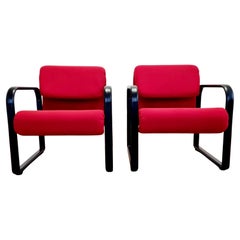 Posrmodern Red Armchairs by Arflex, Italy 90s