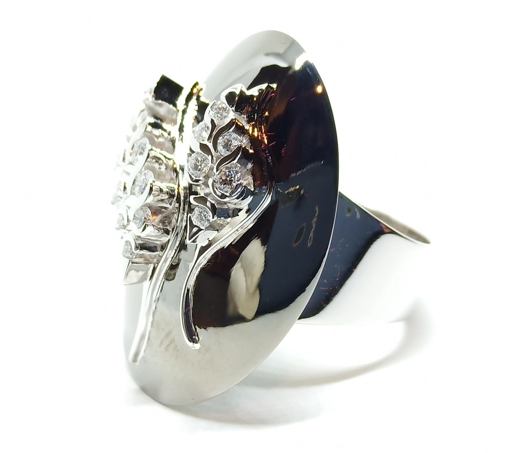 Exclusivity will Gawk at One of a Kind White Diamond Cocktail Gold Ring For Sale 6