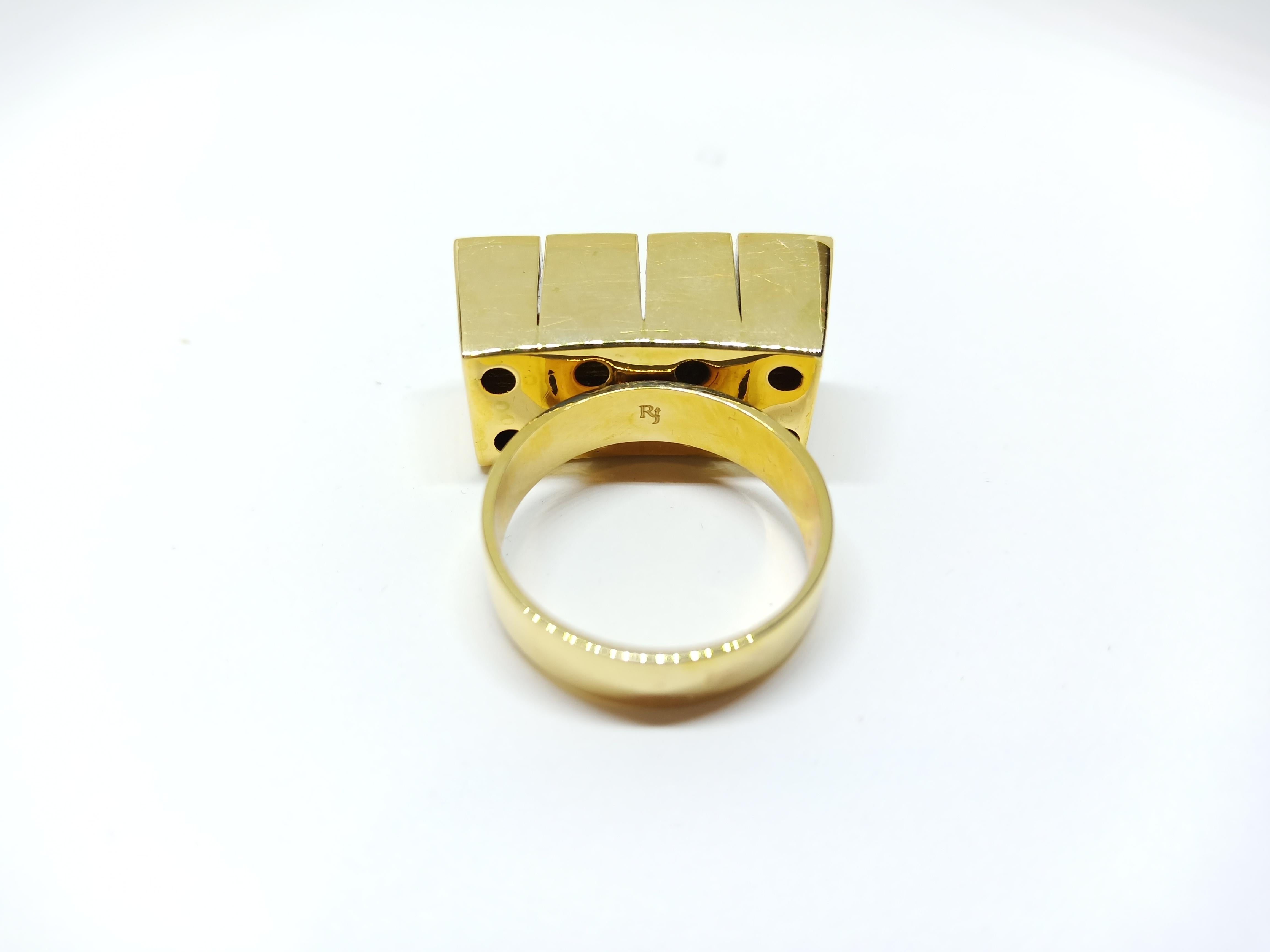 Rose Cut Possess, Influence, Cherish, Pass On, with One of a Kind Yellow Diamond Ring For Sale