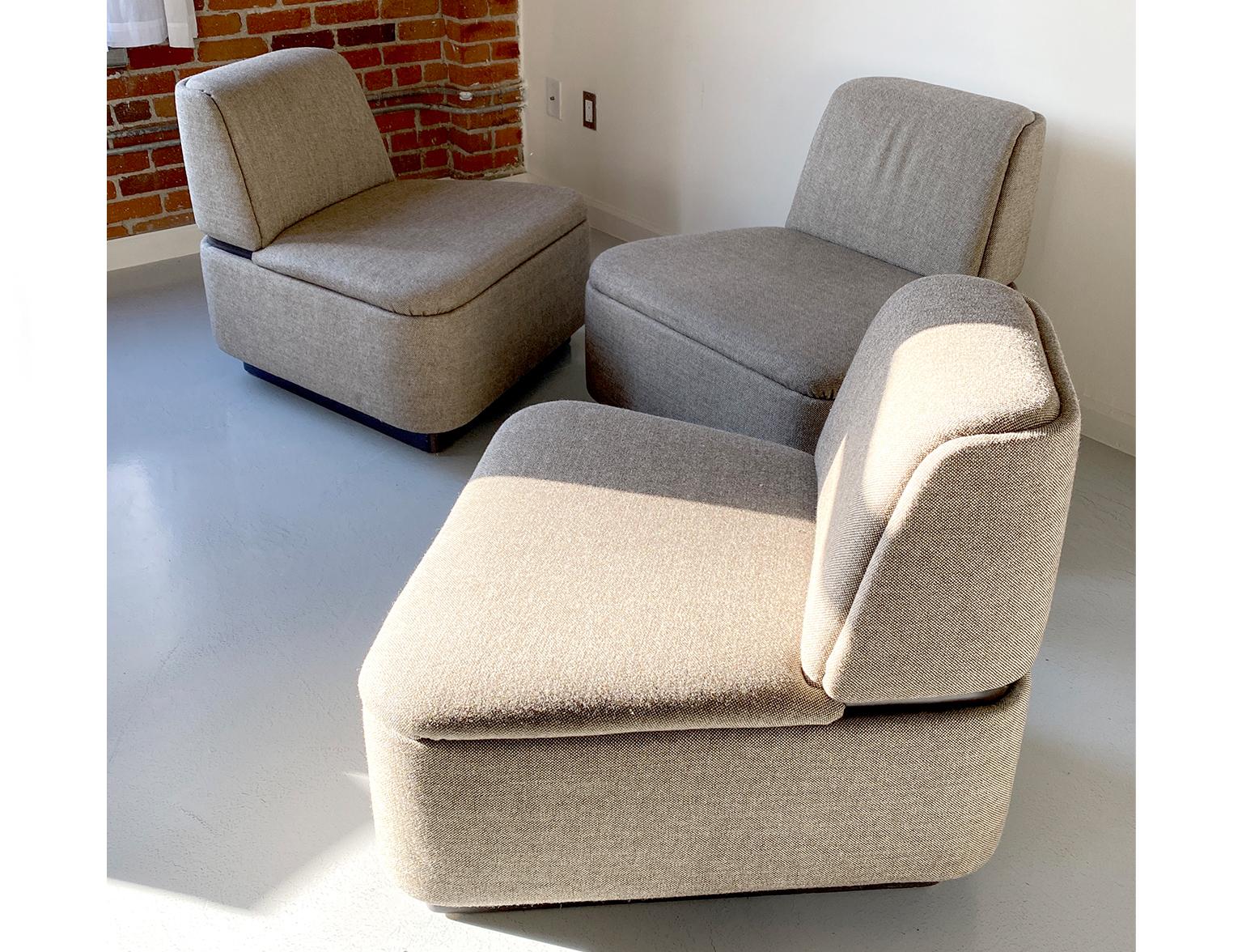 20th Century Possible Eams, Charismatic Set Enclosing Three Lounge Chairs from the 1970s For Sale