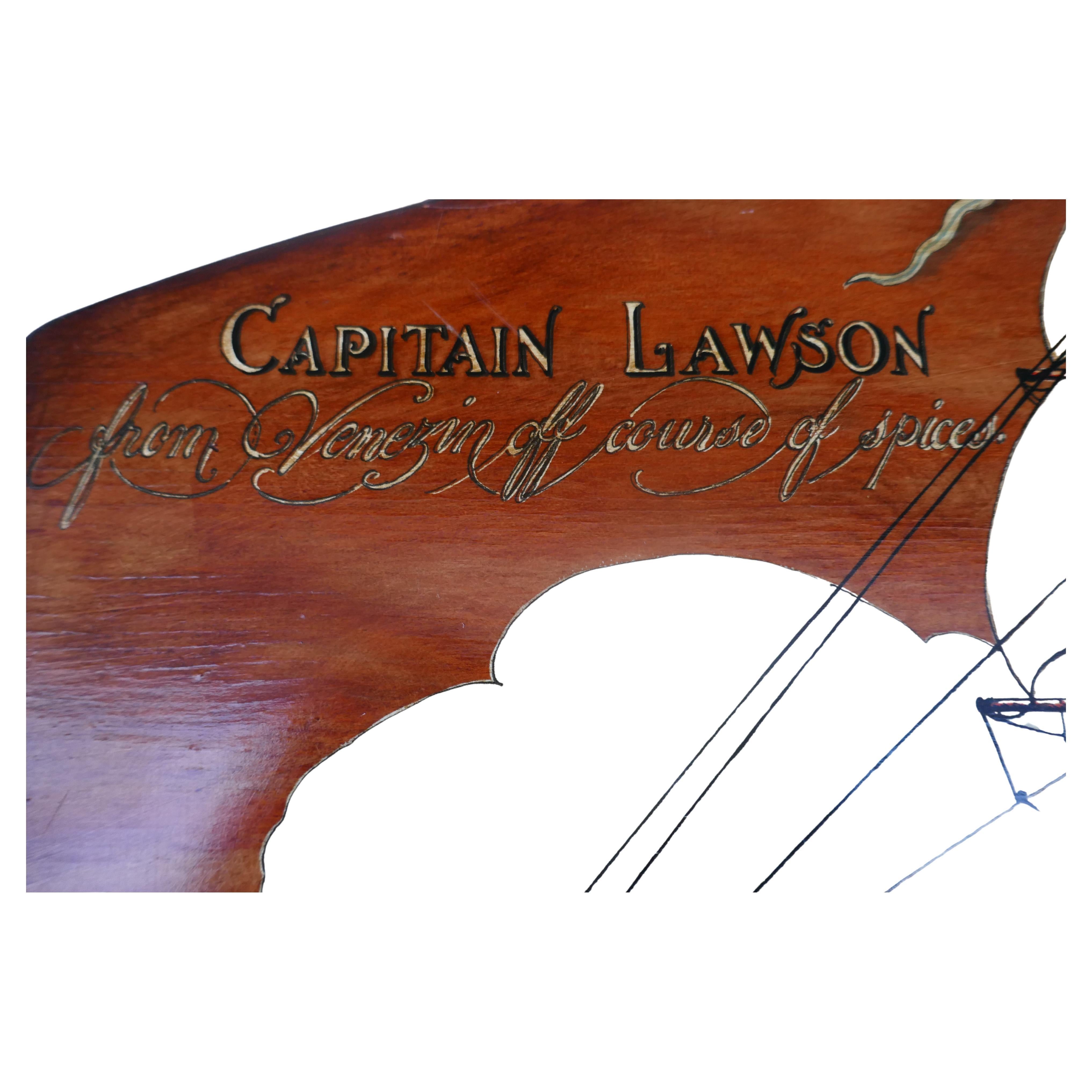 Late 20th Century Possible silkscreen on wood by Captain Lawson from Venezin off course of Spices For Sale