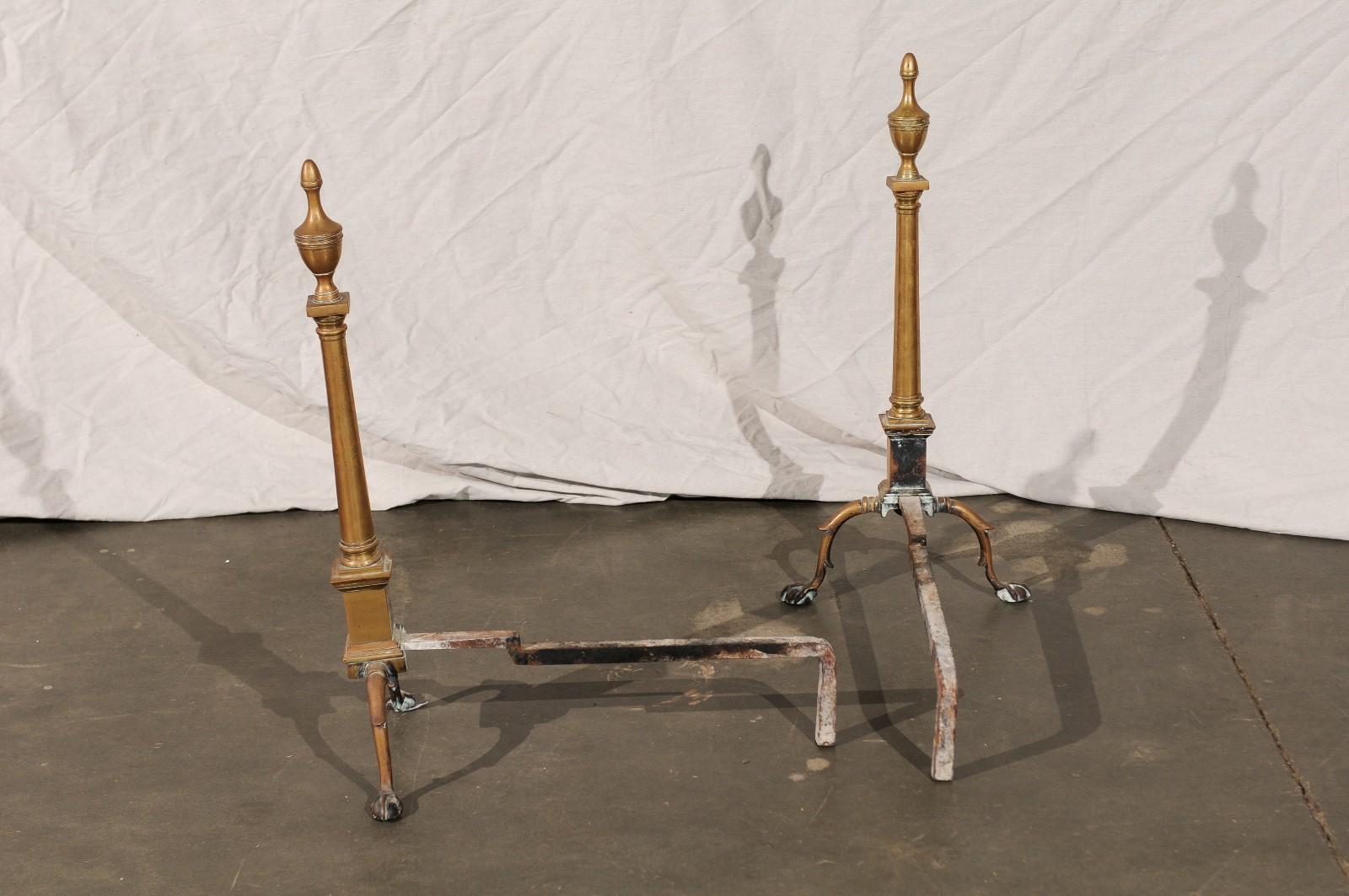 18th Century and Earlier Possibly 18th Century Philadelphia Andirons